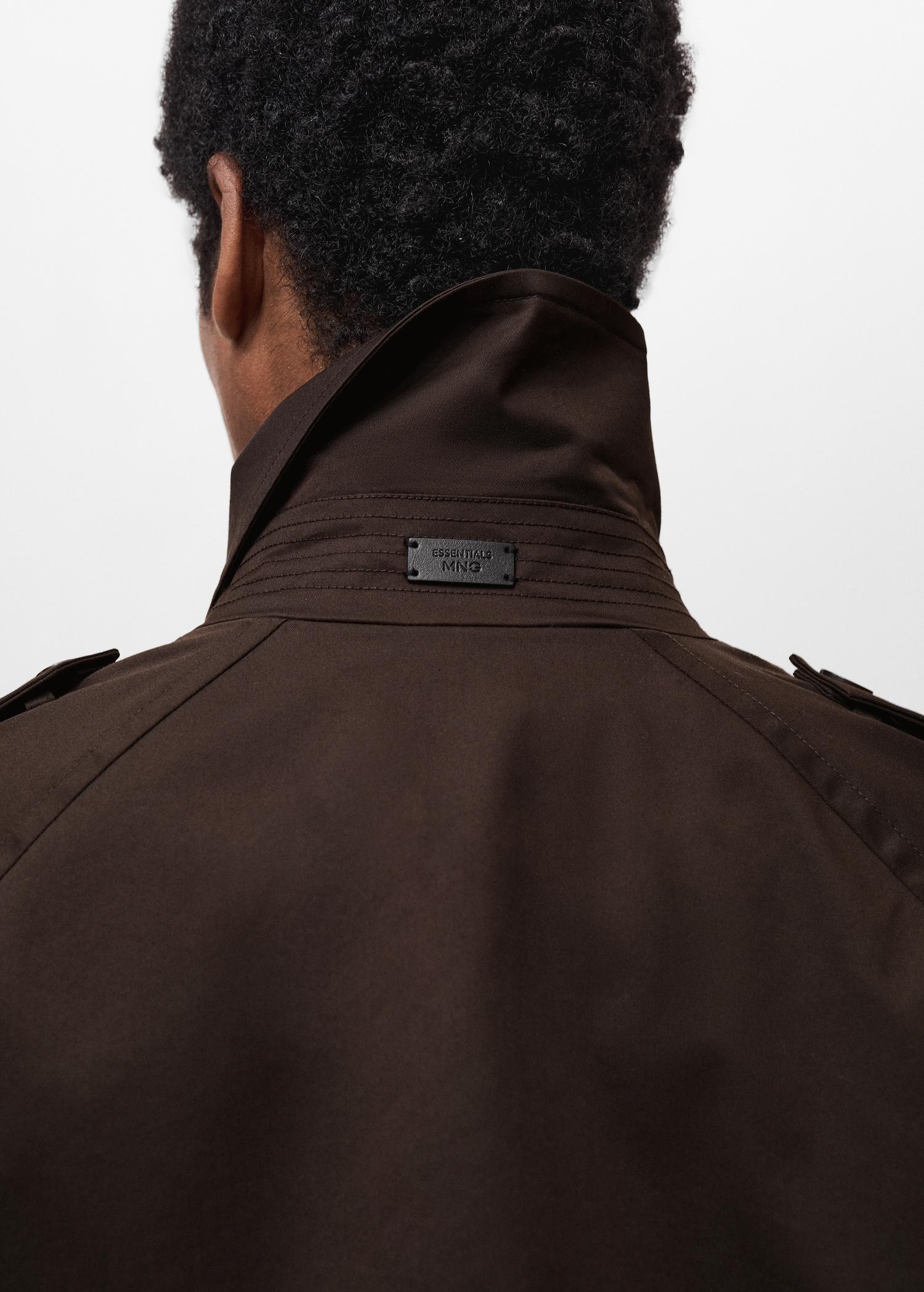 Water-repellent belted trench coat - Men | MANGO USA Product Image