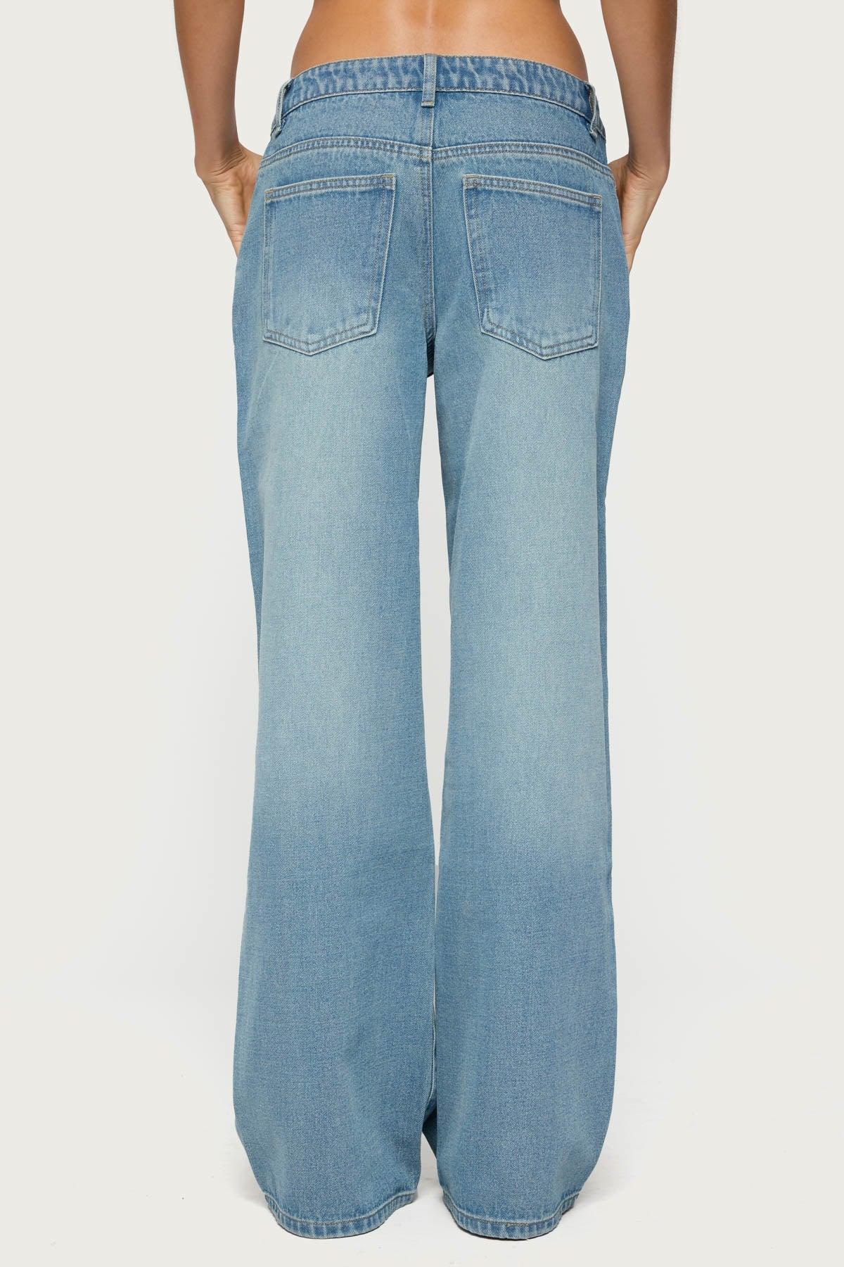 Raelynn Washed Low Rise Baggy Jeans Product Image