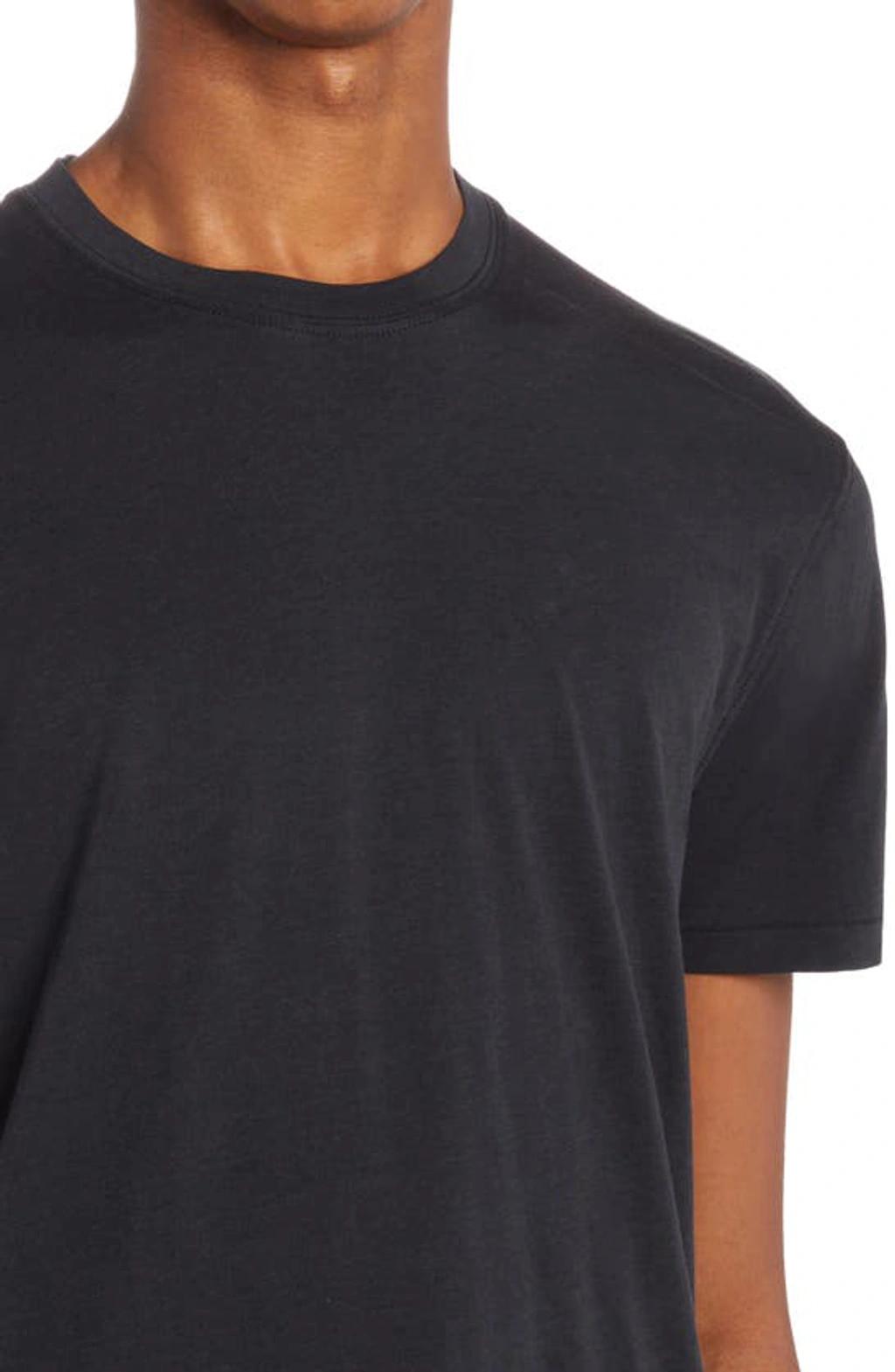 TOM FORD Black Basic Crewneck T-shirt With Tonal Stitching In Cotton Blend Man Product Image