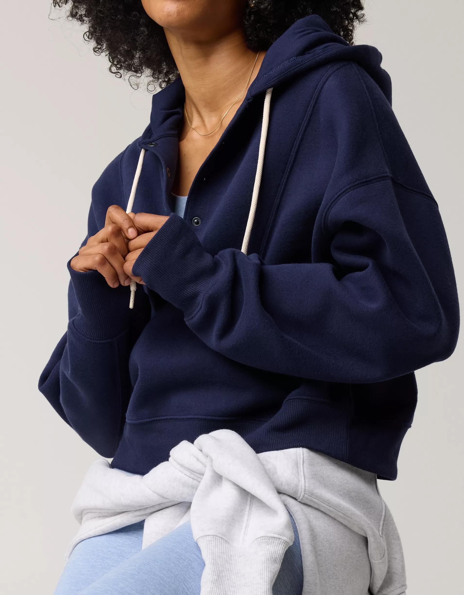 OFFLINE By Aerie Cloud Fleece Snap Front Hoodie Product Image