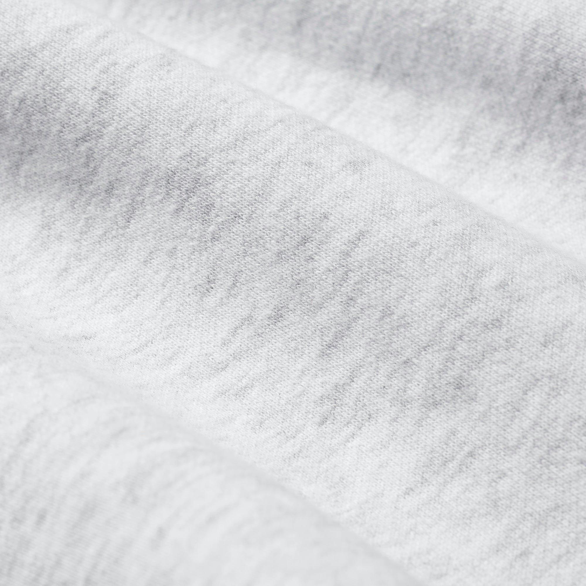 COTTON FLEECE CROPPED ZIP UP HOODIE | LIGHT HEATHER GREY Product Image