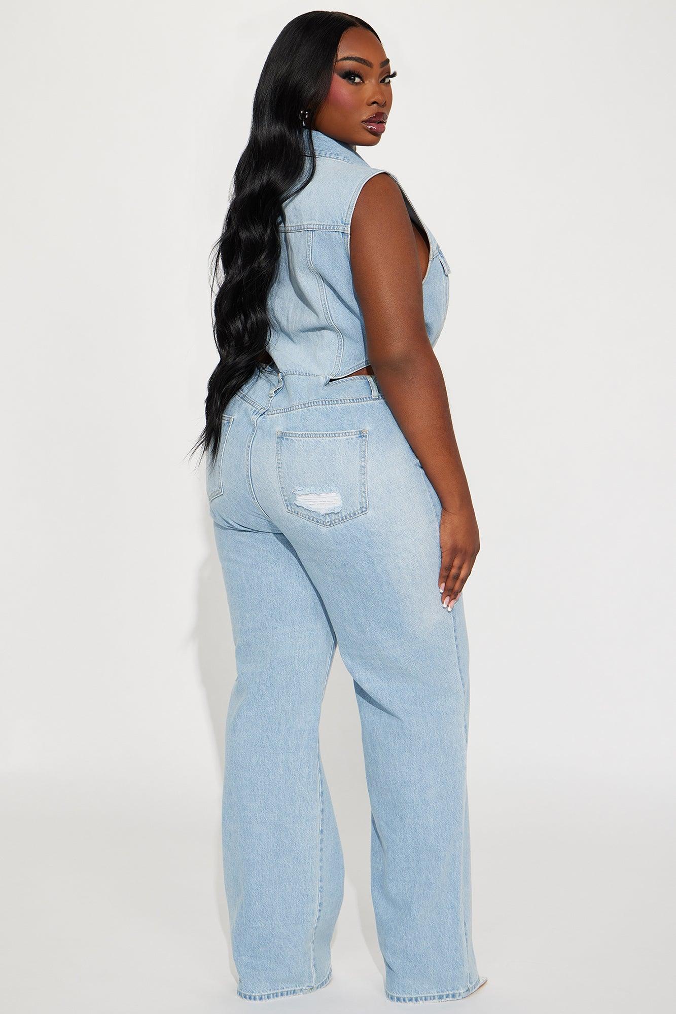 Baylin Denim Jumpsuit - Light Wash Product Image