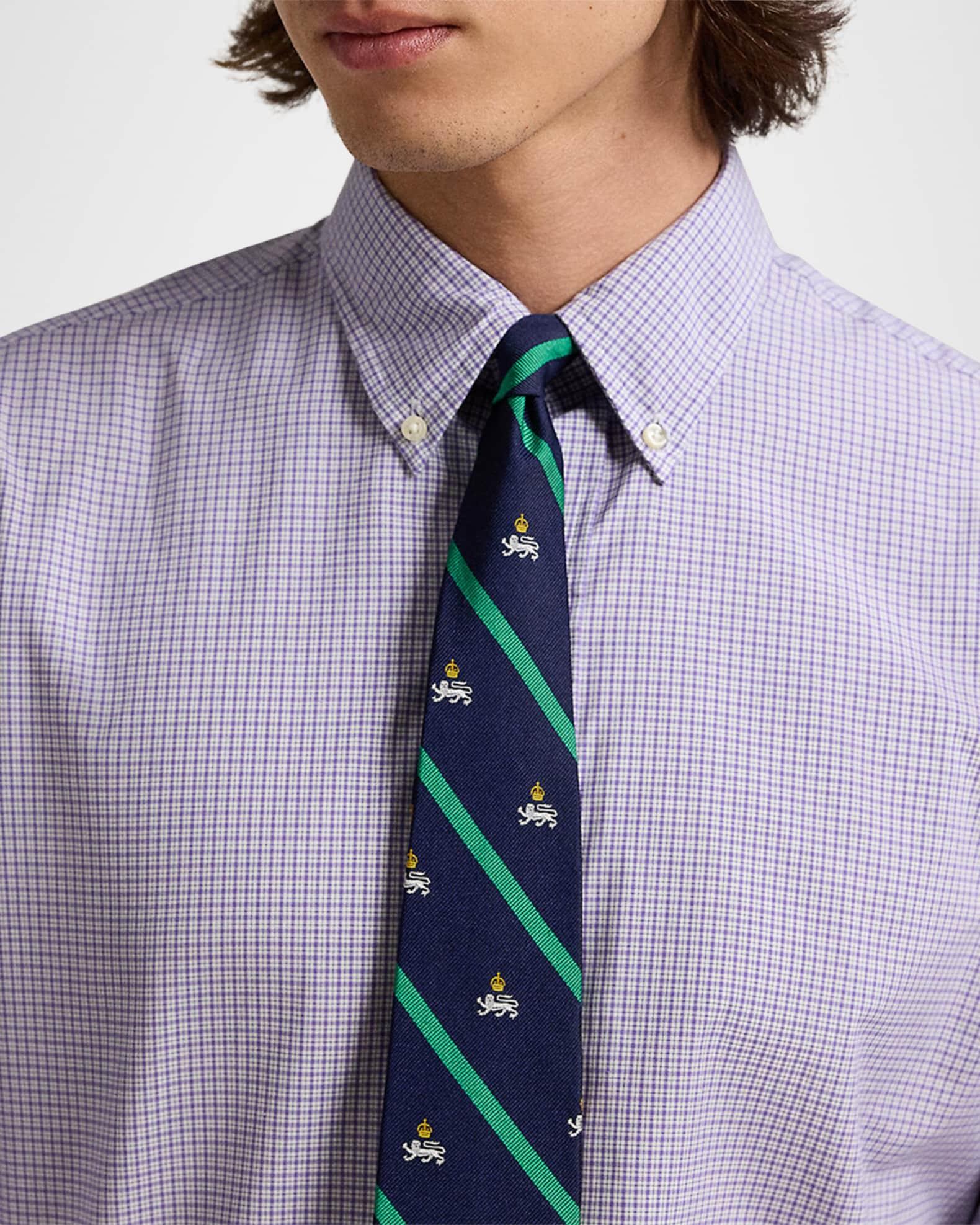 Men's Classic-Fit Check Poplin Sport Shirt Product Image