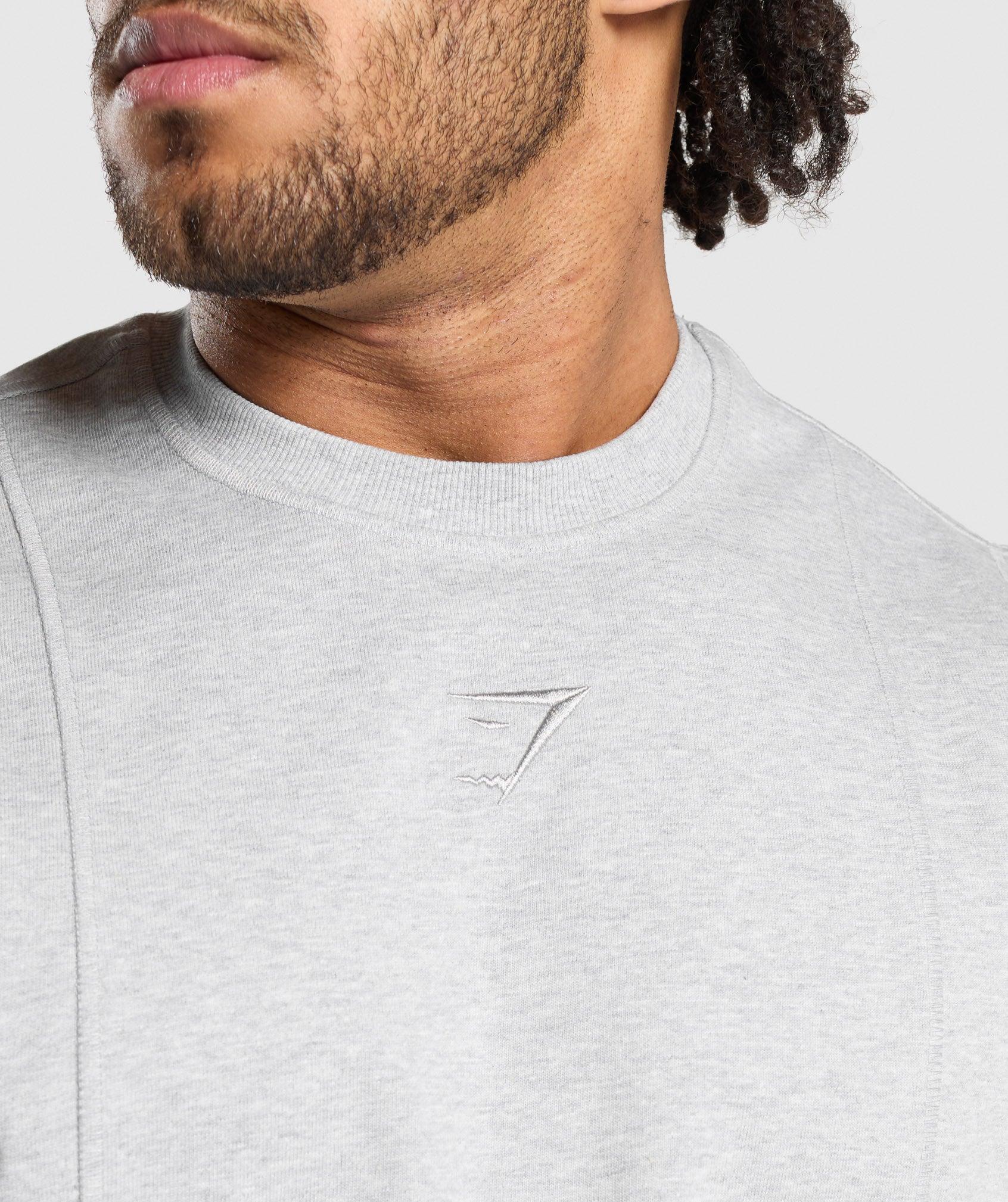 Gymshark Premium Lifting Boxy Cut Off Tank - Light Grey Marl Male Product Image