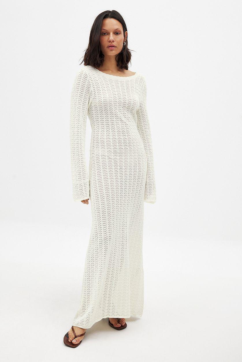 Deep Back Knitted Maxi Dress Product Image