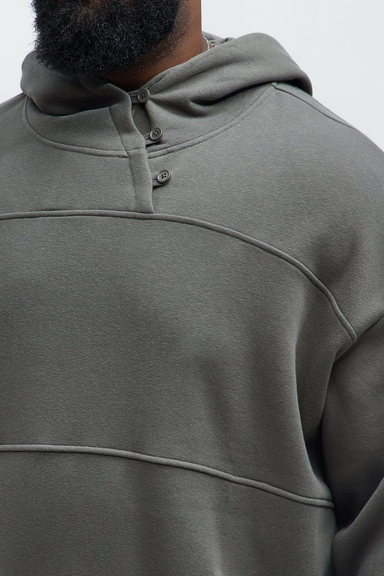 Palmer Asymmetrical Pullover Hoodie - Charcoal Product Image