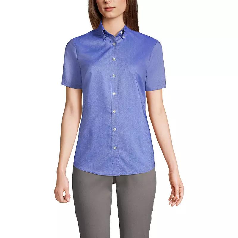 Women's Lands' End School Uniform Short Sleeve Oxford Dress Shirt,  Product Image