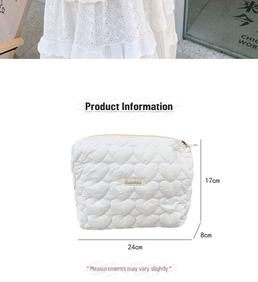 Lettering Applique Makeup Bag Product Image