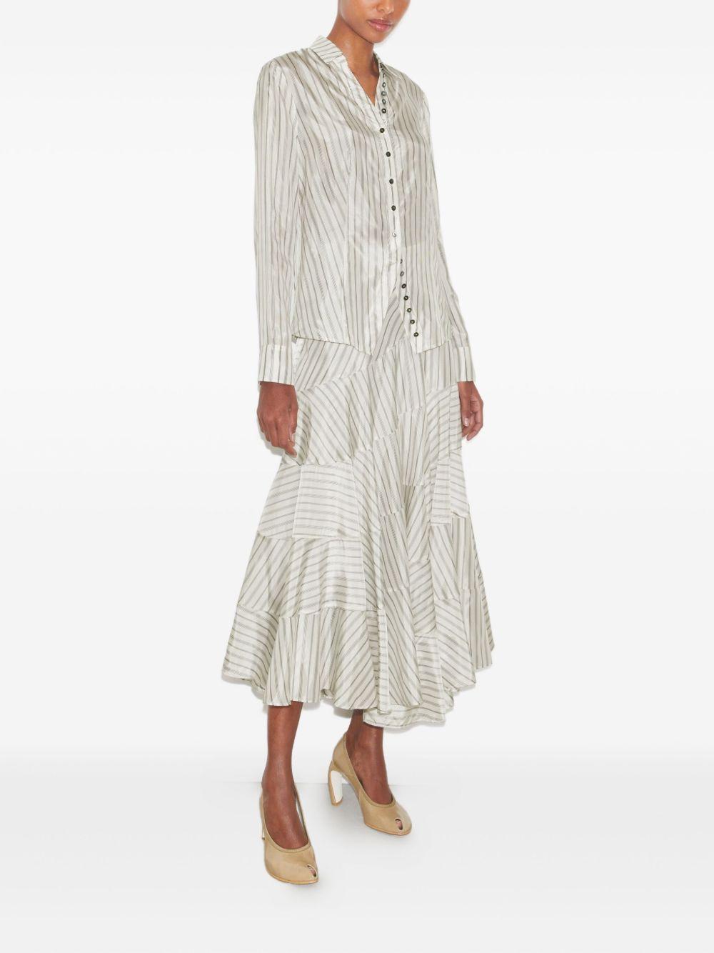 striped cinched button-down top Product Image