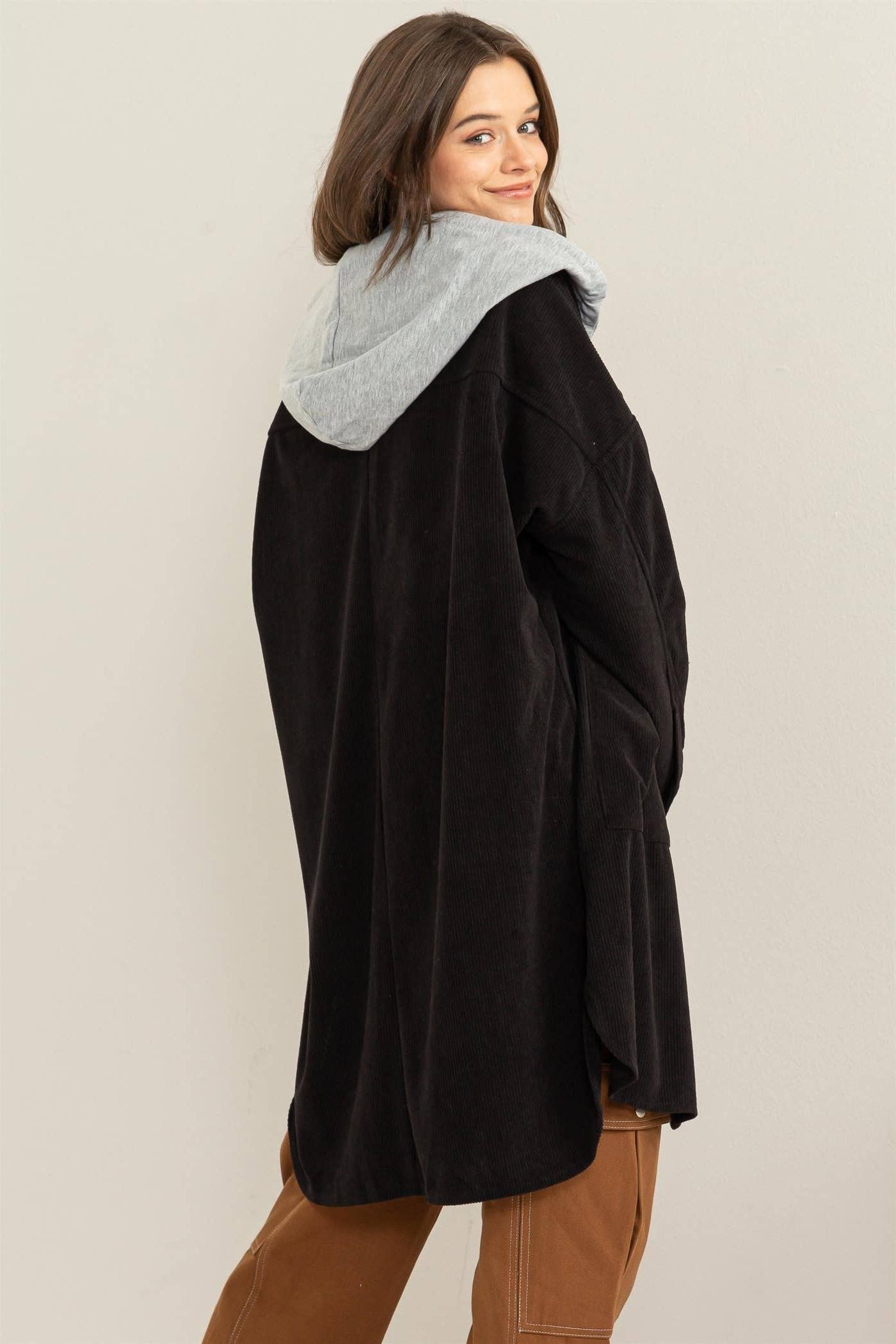 Be On My Side Corduroy Hoodie Jacket Product Image