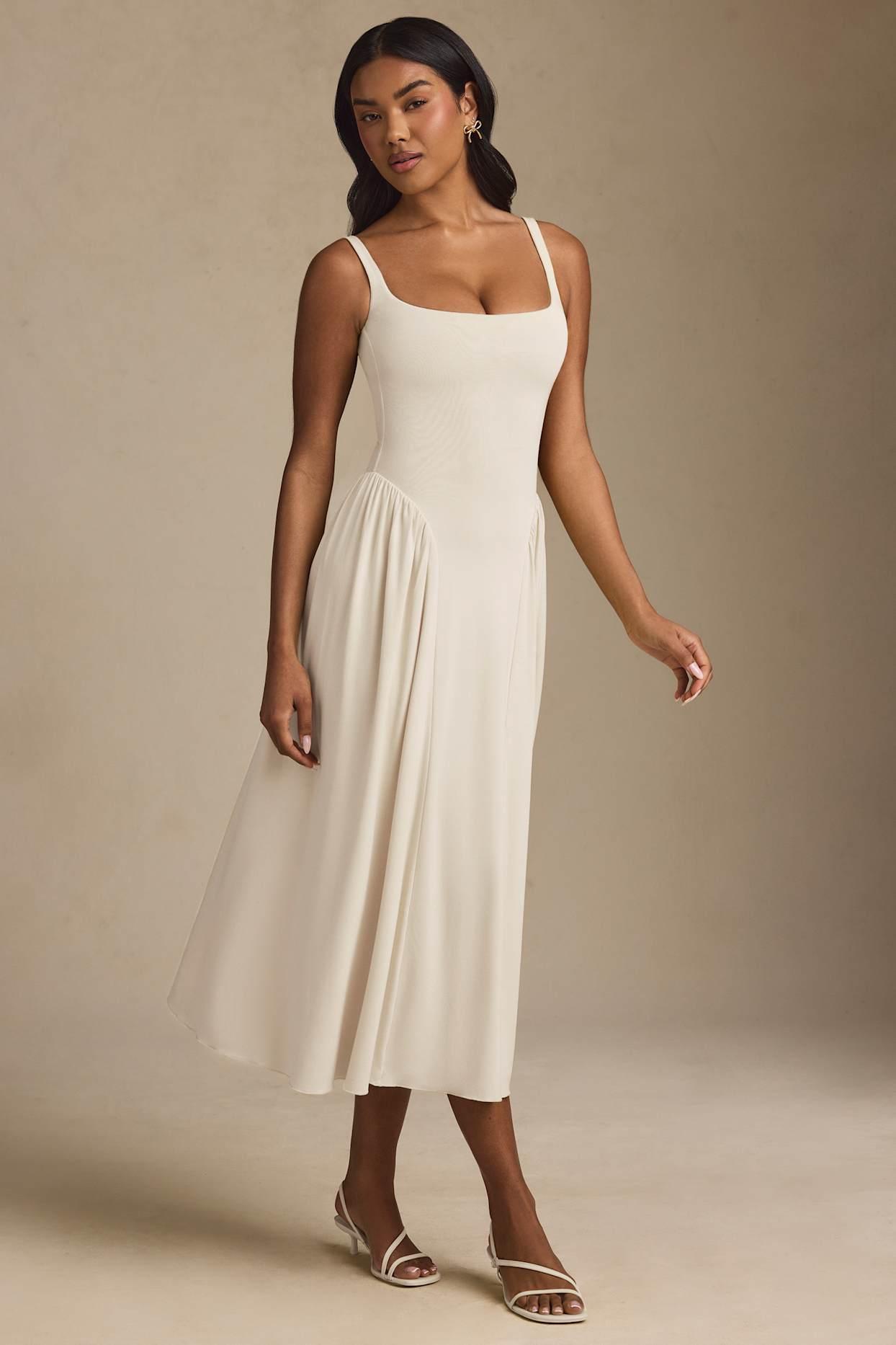 Modal A-Line Midaxi Dress in Ivory Product Image