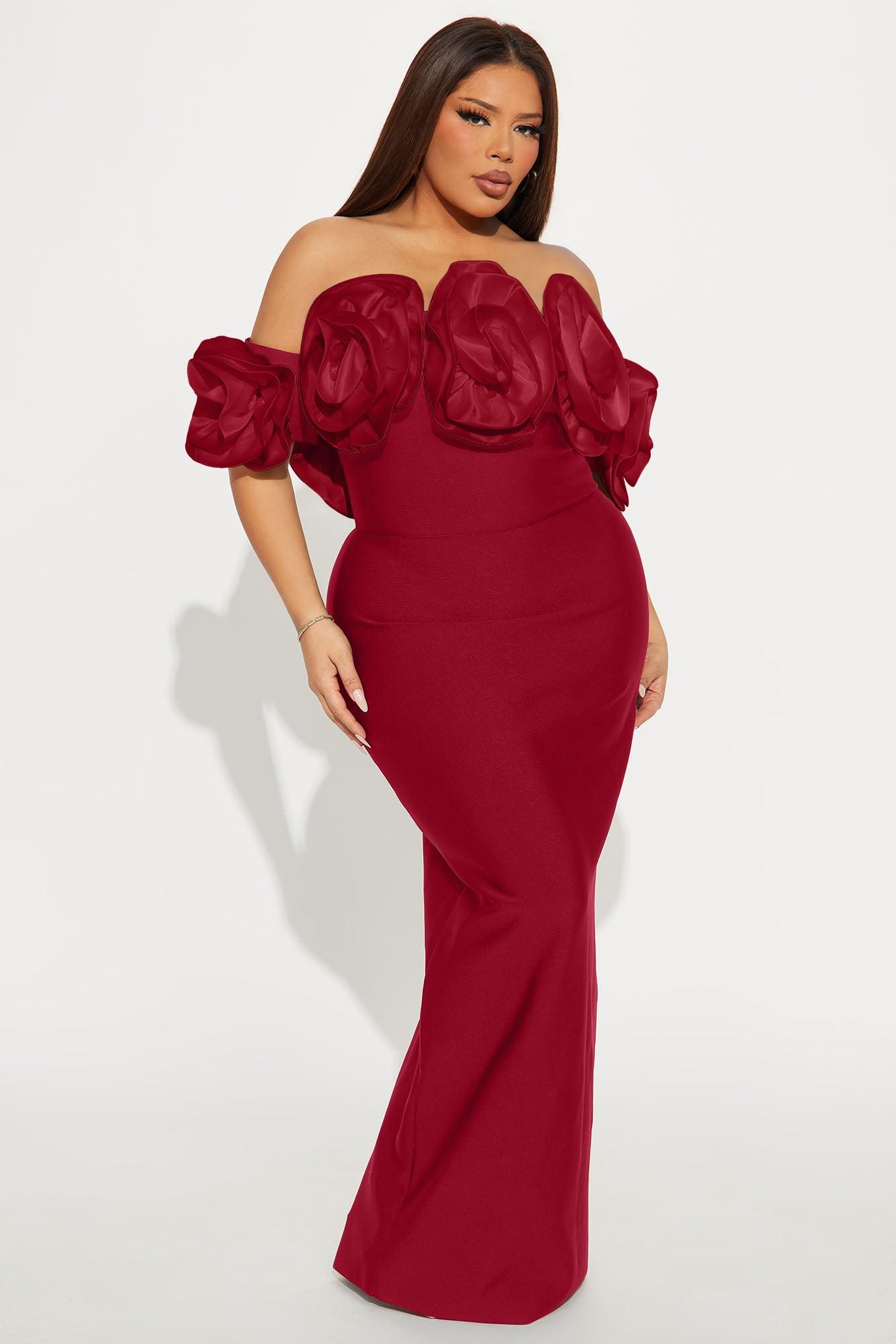 Rosetta Bandage Gown - Red Female Product Image