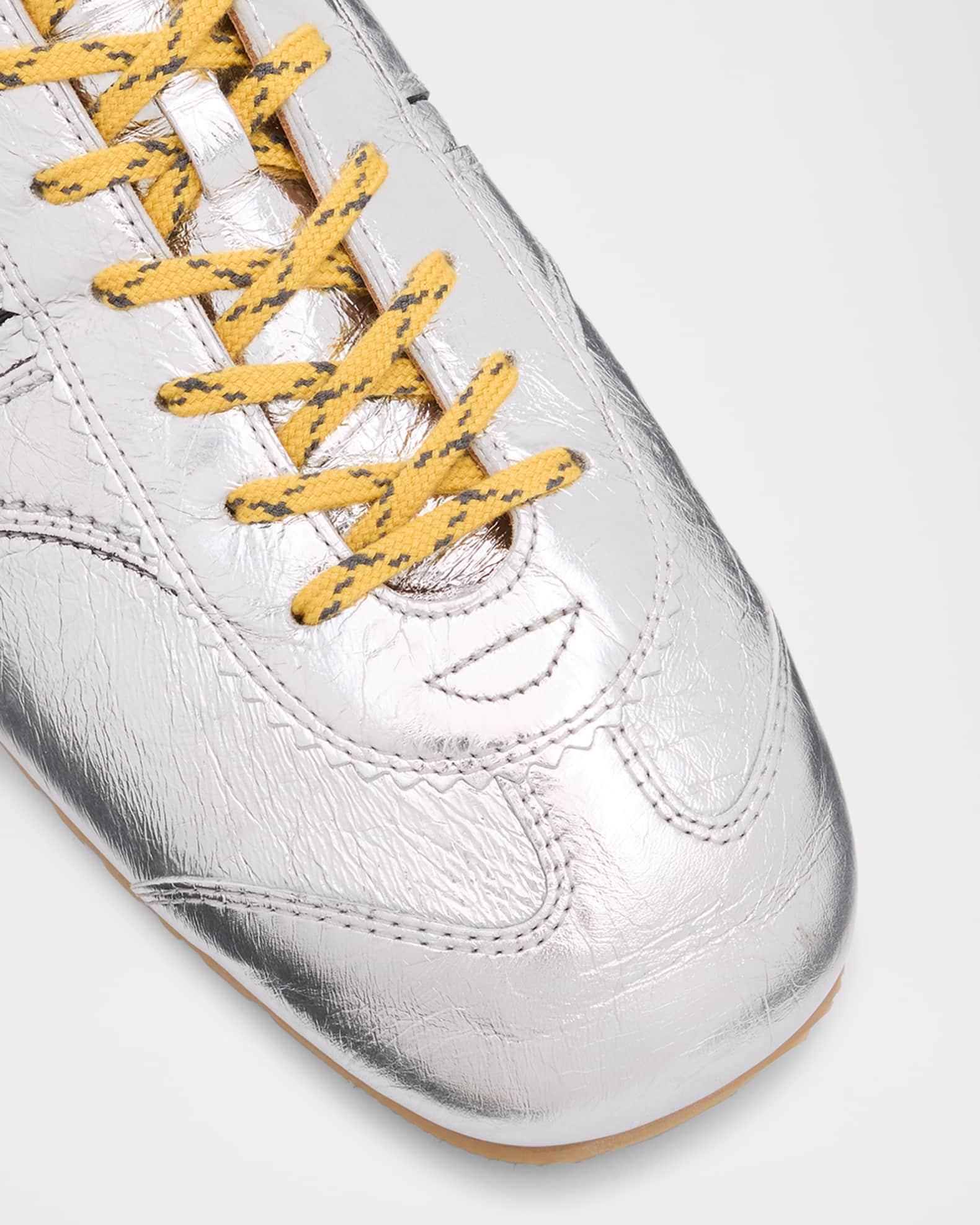 Men's Metallic Leather Low-Top Sneakers Product Image