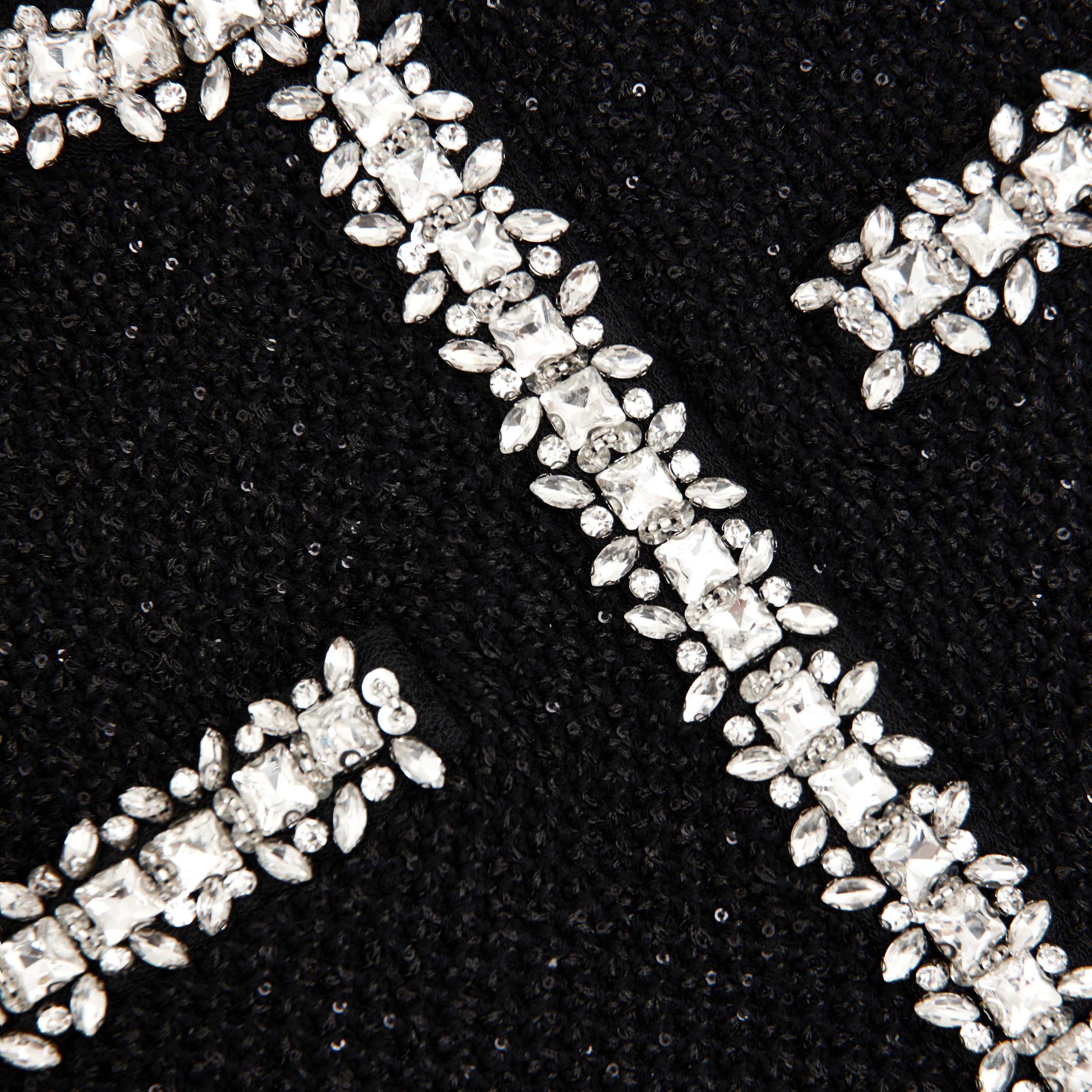 Black Sequin Knit Mini Dress Product Image