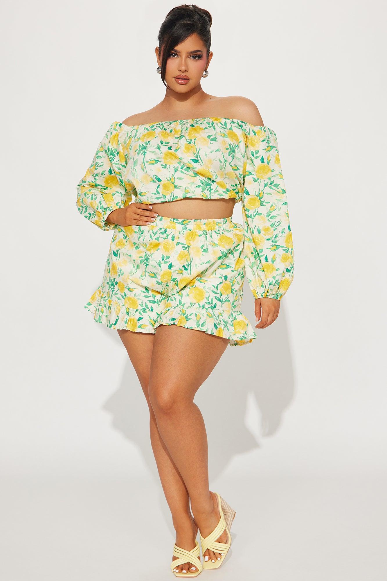 Mollie Short Set - Yellow/combo Product Image