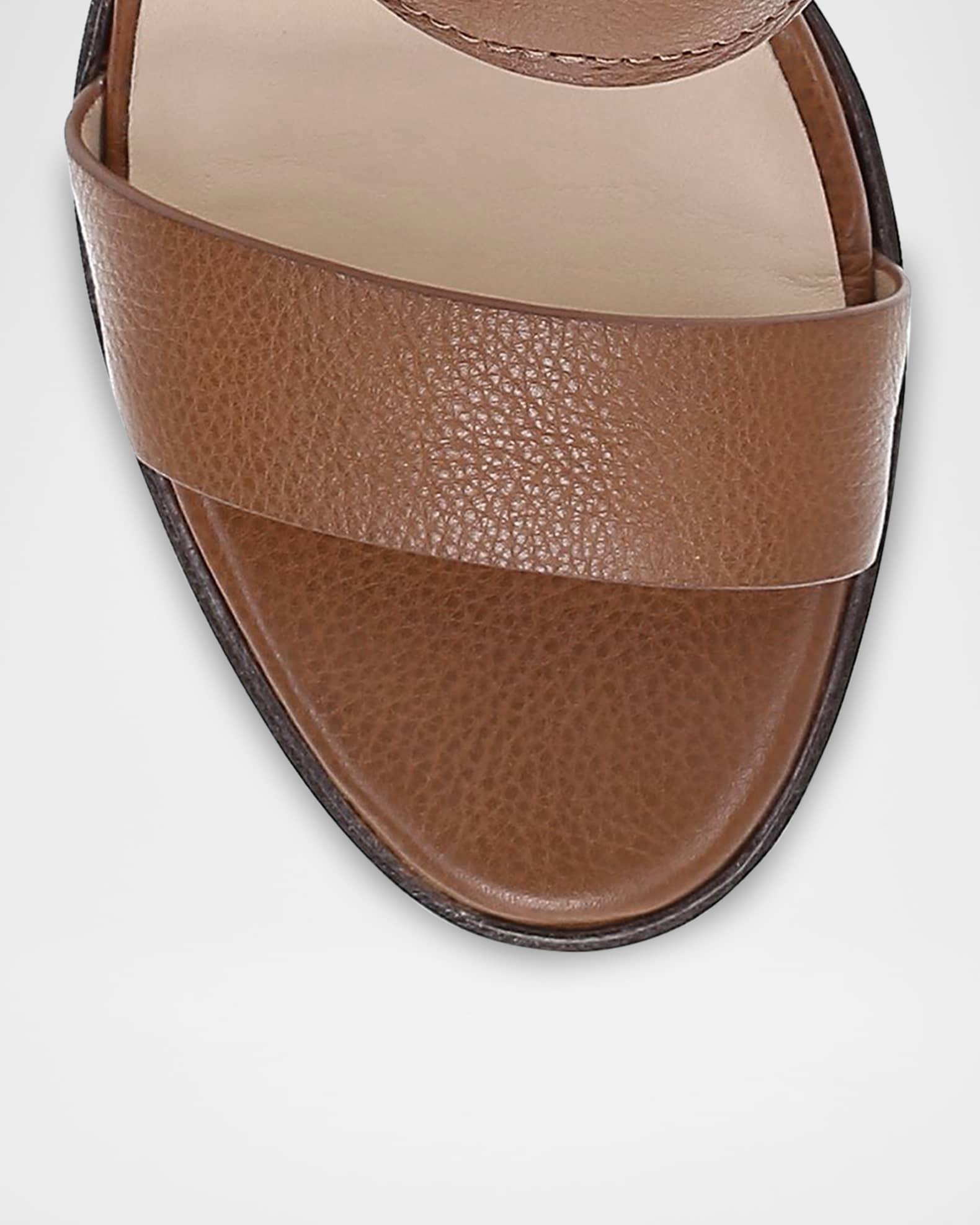 Stella Leather Buckle Dual-Band Sandals Product Image