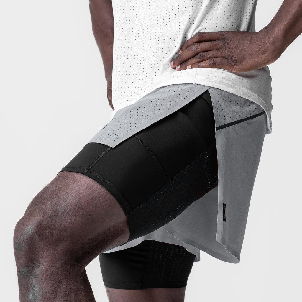 0951. Aerotex™ 4" High Split Liner Short - Slate Grey Male Product Image