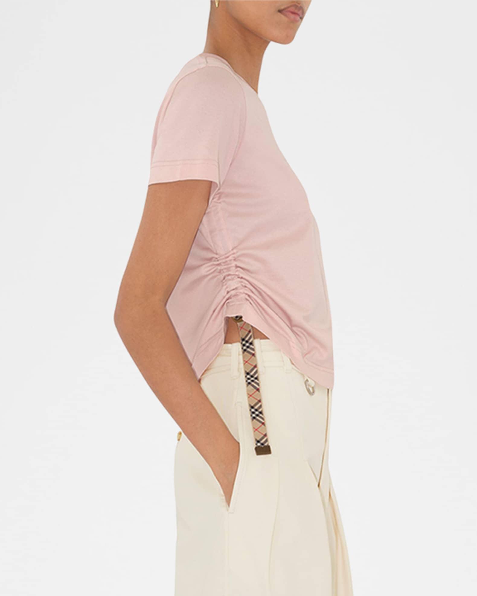 Drawstring Ruched Crop T-Shirt Product Image