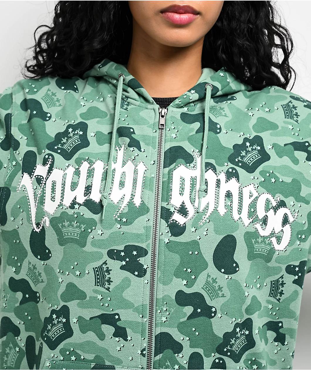 Your Highness Ocean Camo Green Zip Hoodie Product Image