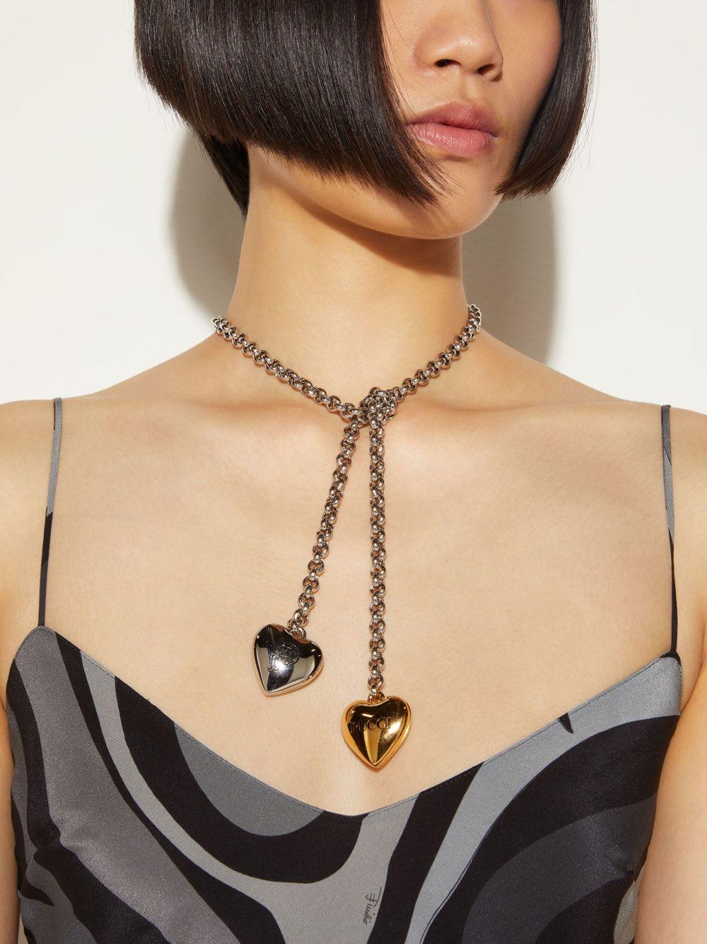 heart-charm rolo-chain necklace Product Image