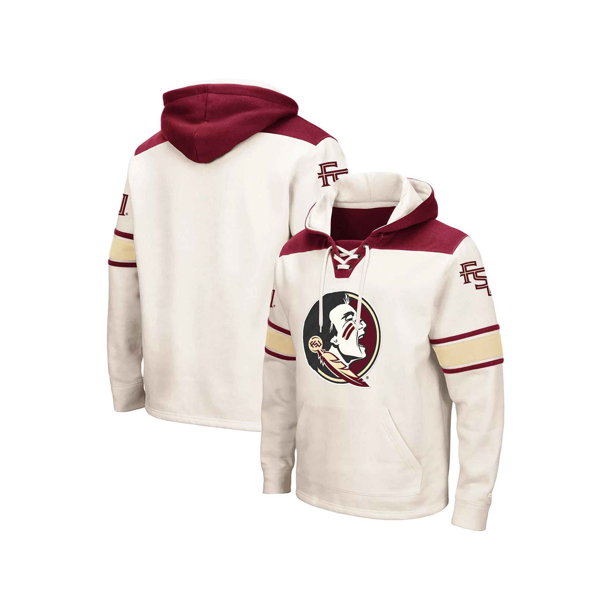 Men's Colosseum Cream Florida State Seminoles 2.0 Lace-Up Hoodie, Size: Medium, Beige Product Image