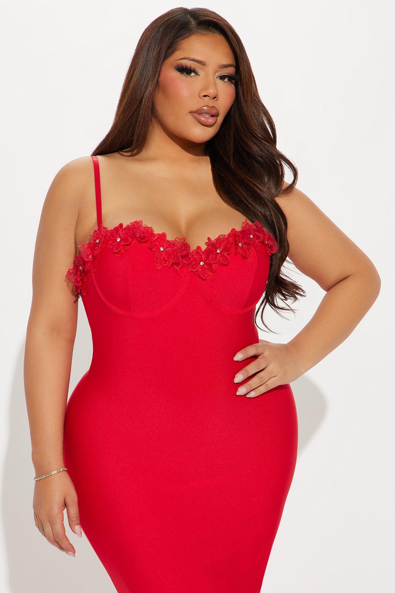 Verona Bandage Midi Dress - Red Product Image