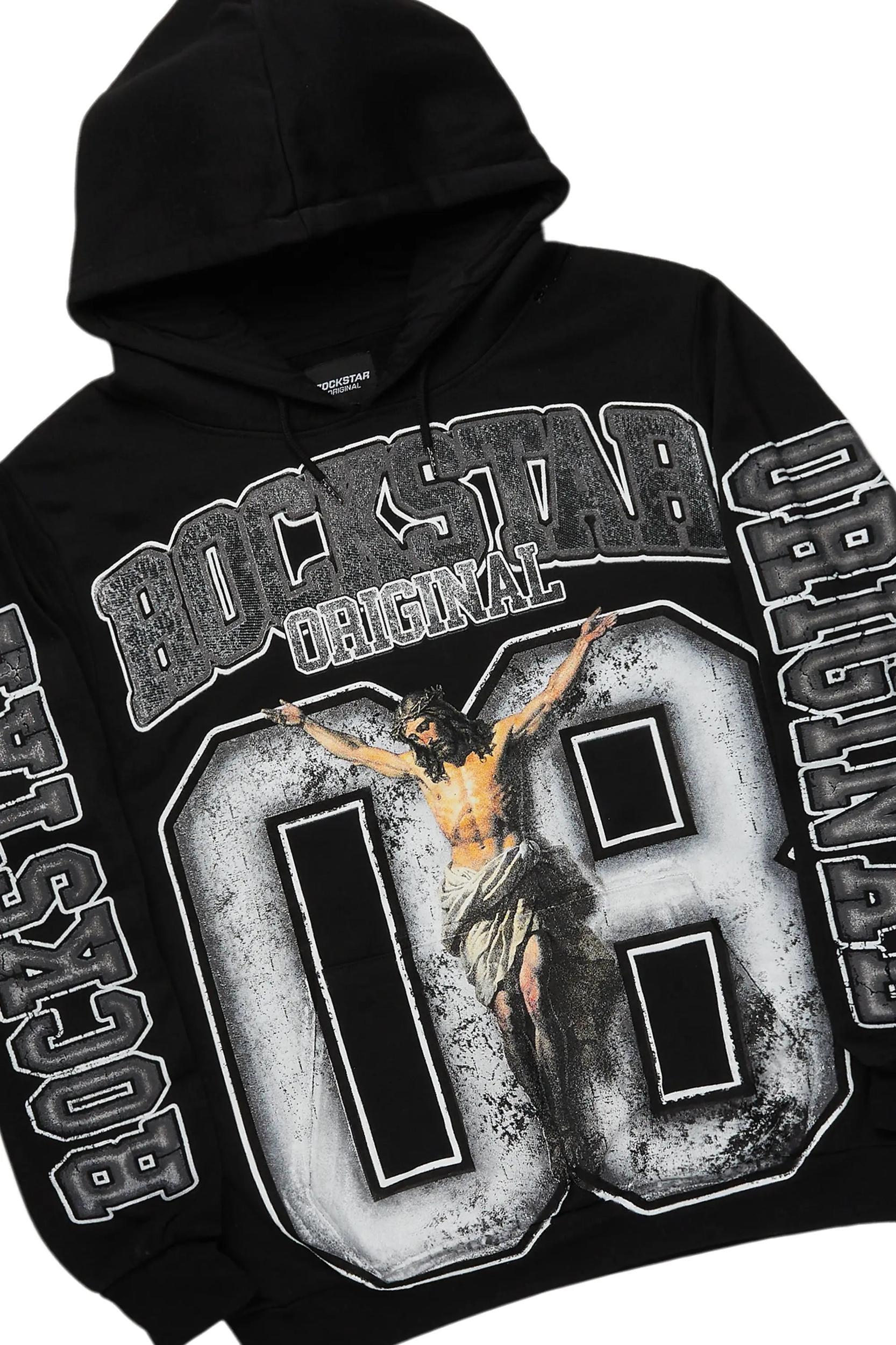 Fields Black/White Stacked Flare Hoodie Track Set Male Product Image