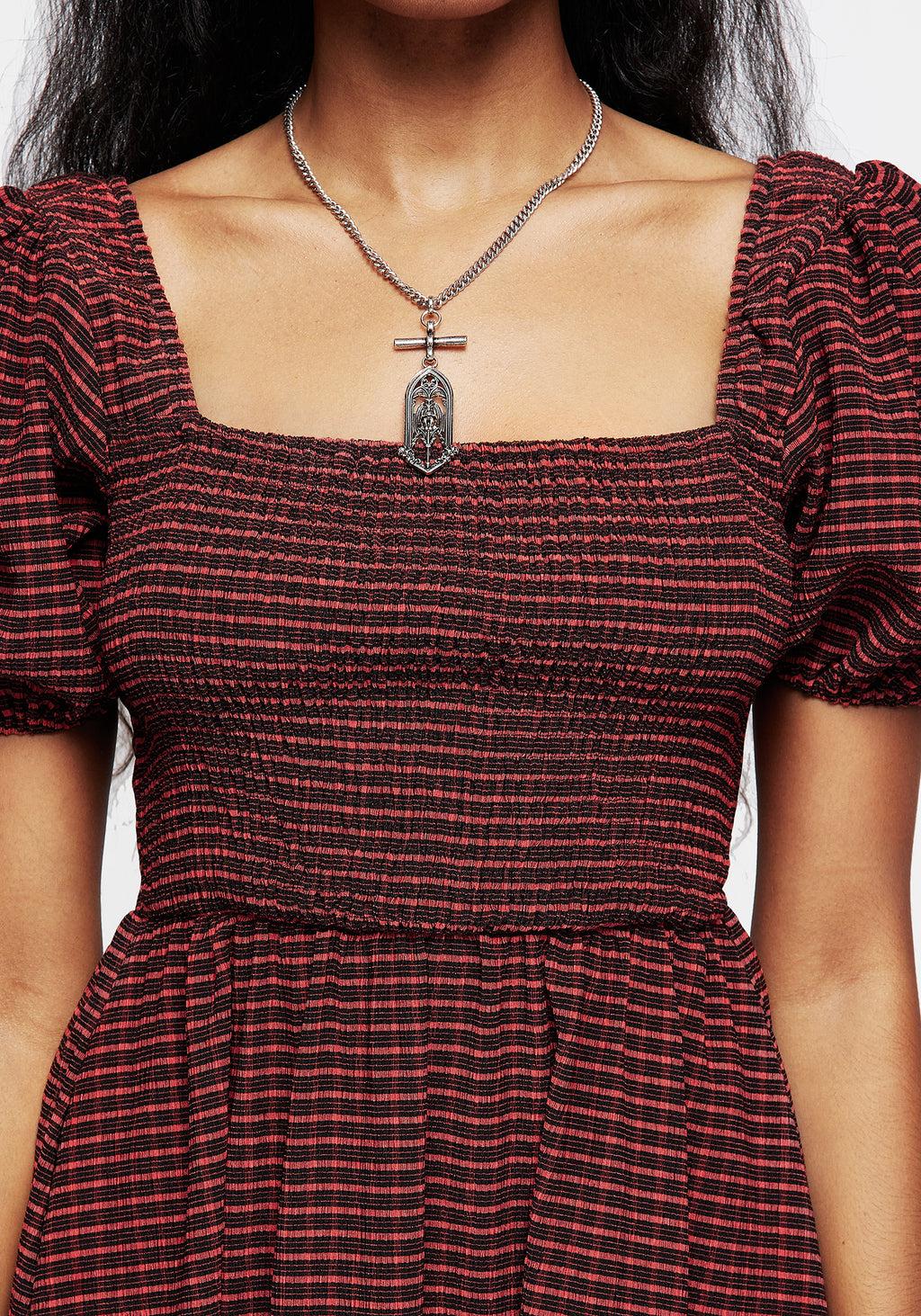 Carmine Check Midaxi Smock Dress Product Image