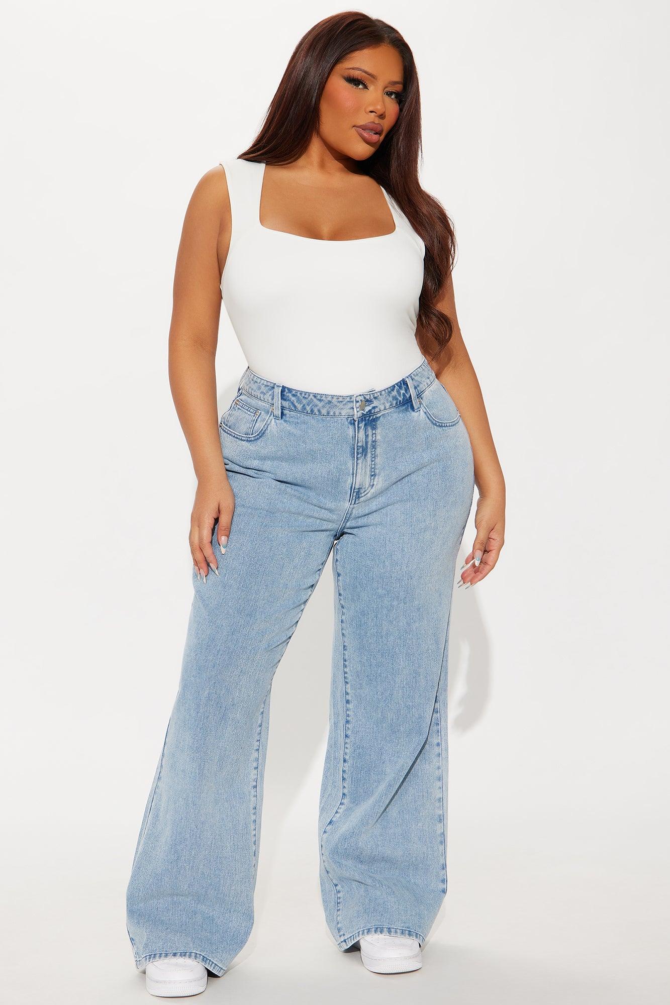 Taking A Bow Embroidered Baggy Jeans - Light Wash Product Image