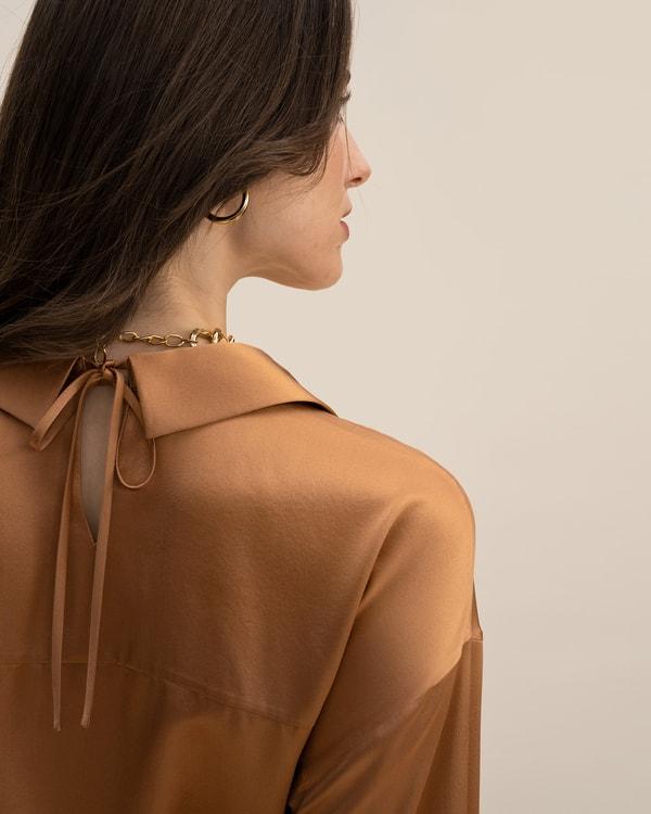 Wrapover Cropped Shirt Product Image