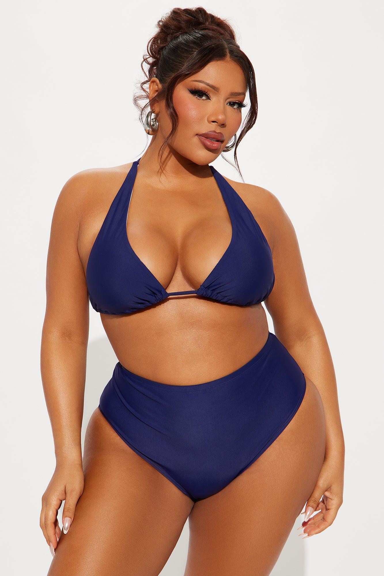 Honolulu Halter High Waist 2 Piece Bikini - Navy Product Image
