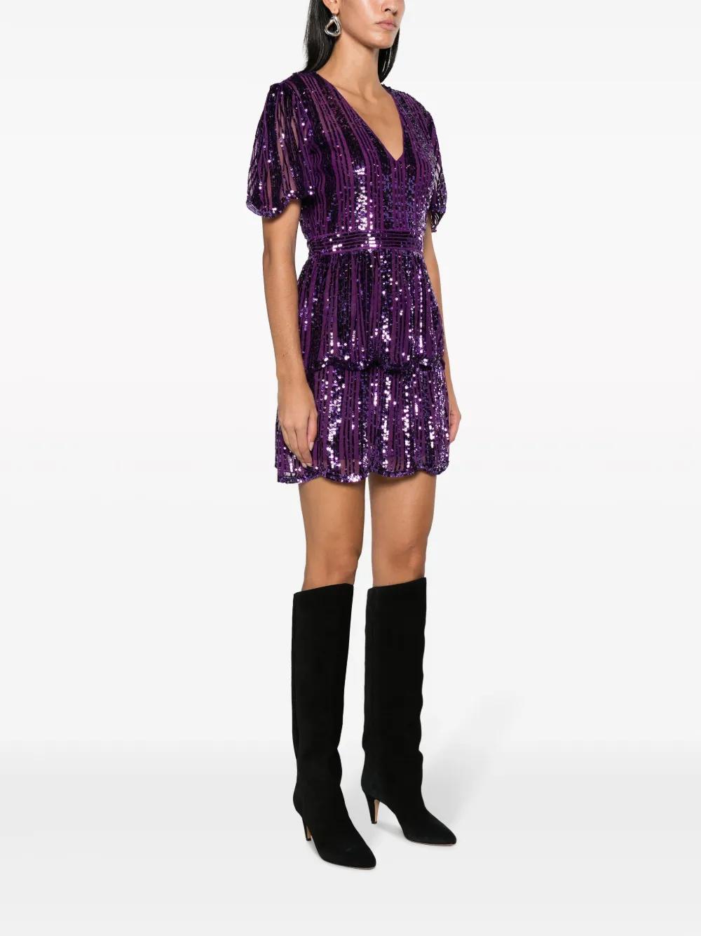 V-neck sequined minidress Product Image