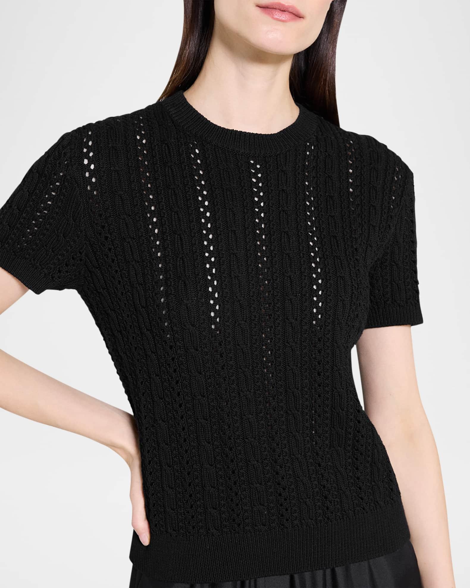 Crewneck Cable-Knit Tee Product Image