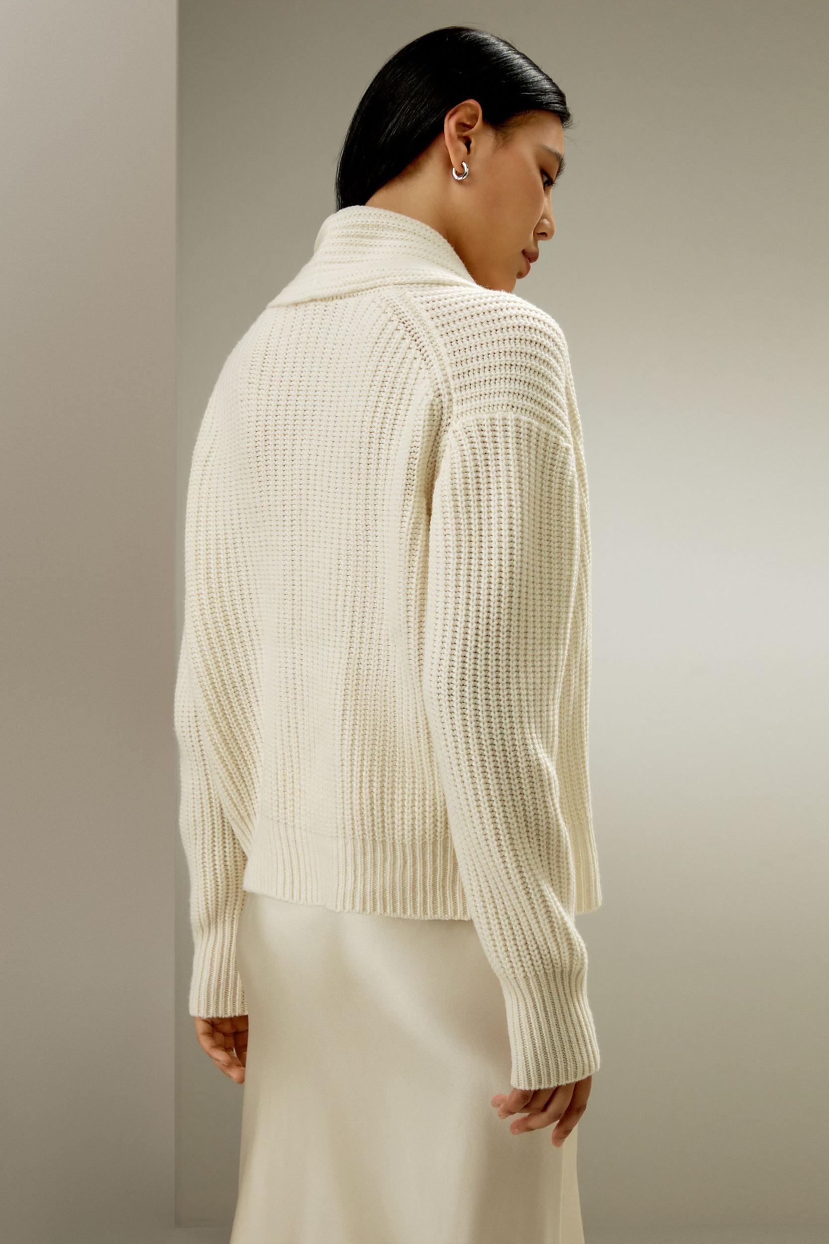 Shawl Collar Drop Shoulder Knit Cardigan Product Image