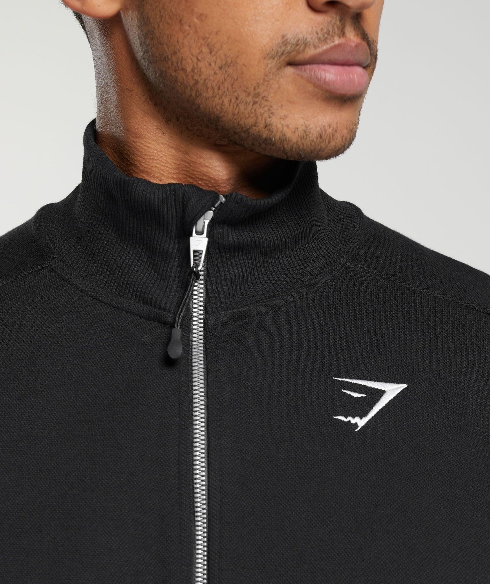 Gymshark Pique Track Jacket - Black/Onyx Grey Male Product Image