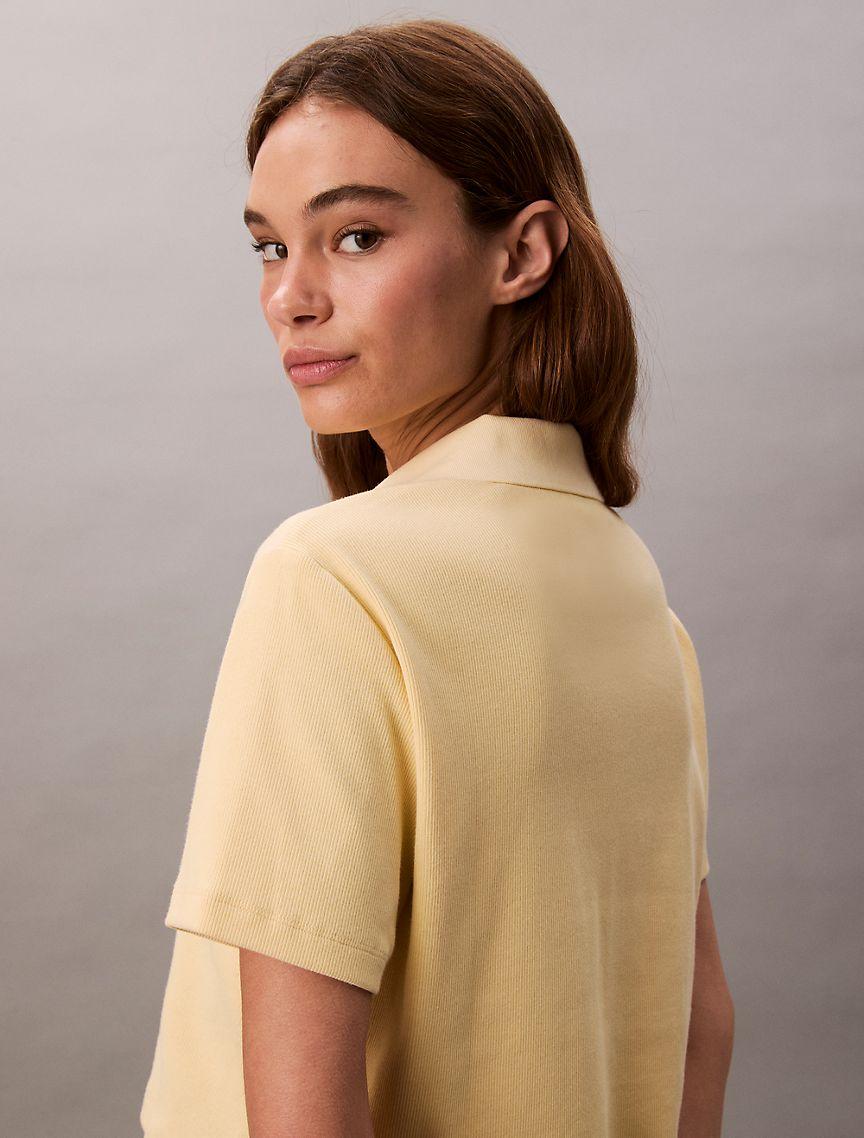 Cotton Contour Rib Polo Tee Product Image