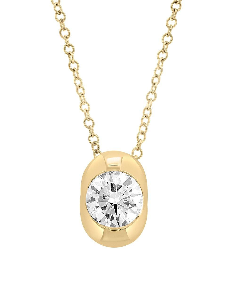 Womens 14K Yellow Gold & 1.47 TCW Round Brilliant Lab-Grown Diamond Necklace Product Image