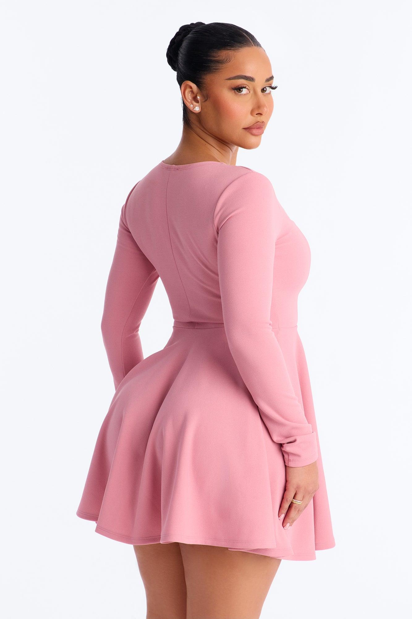 Alena Long Sleeve Mini Dress - Mauve Female Product Image