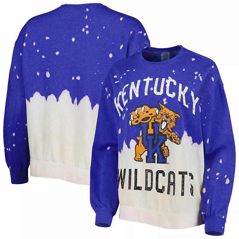 Women's Gameday Couture Royal Kentucky Wildcats Twice As Nice Faded Dip-Dye Pullover Long Sleeve Top, Size: Small, Blue Product Image