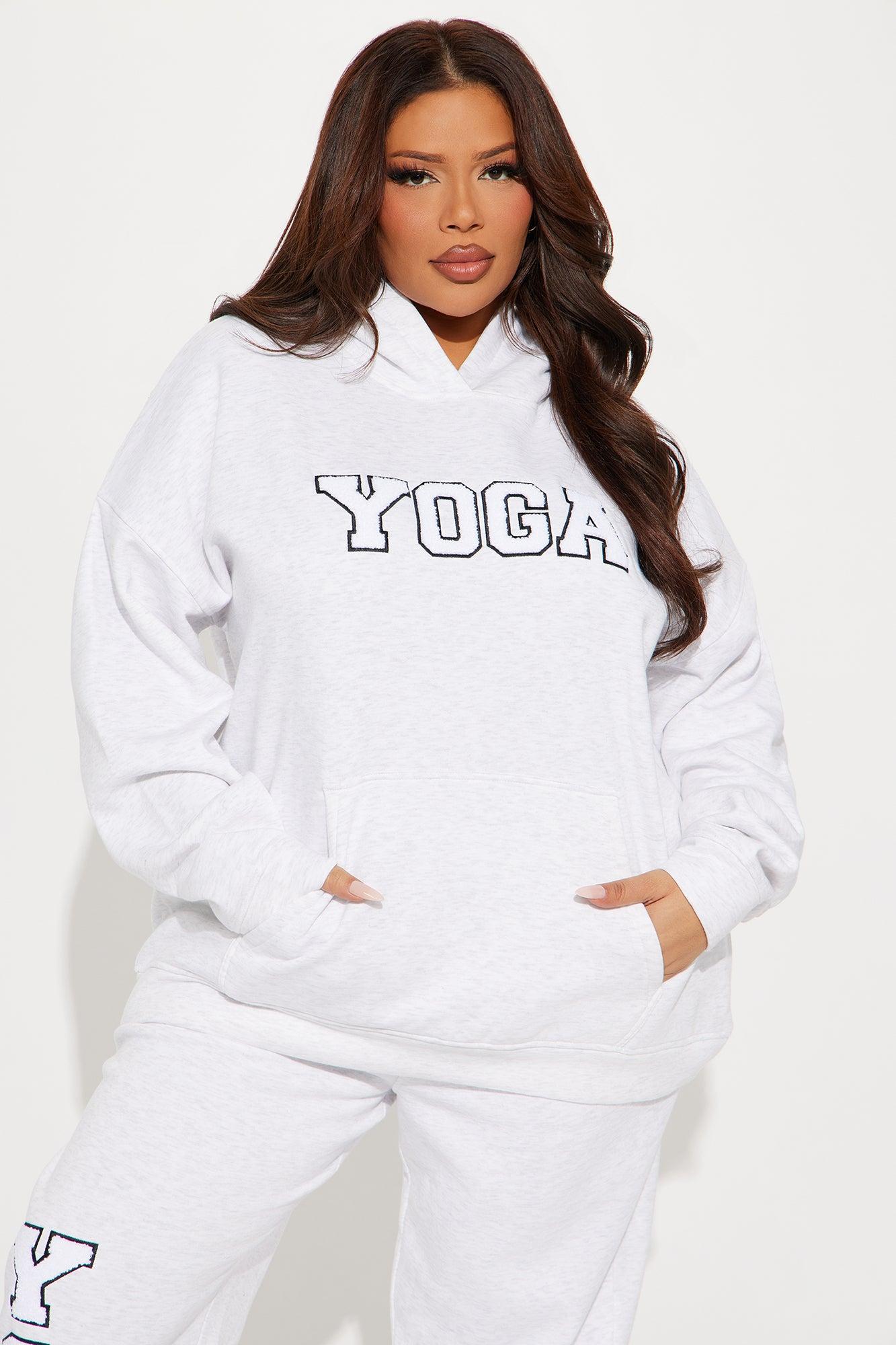 Yoga Fleece Sweatsuit Set - Heather Grey Product Image