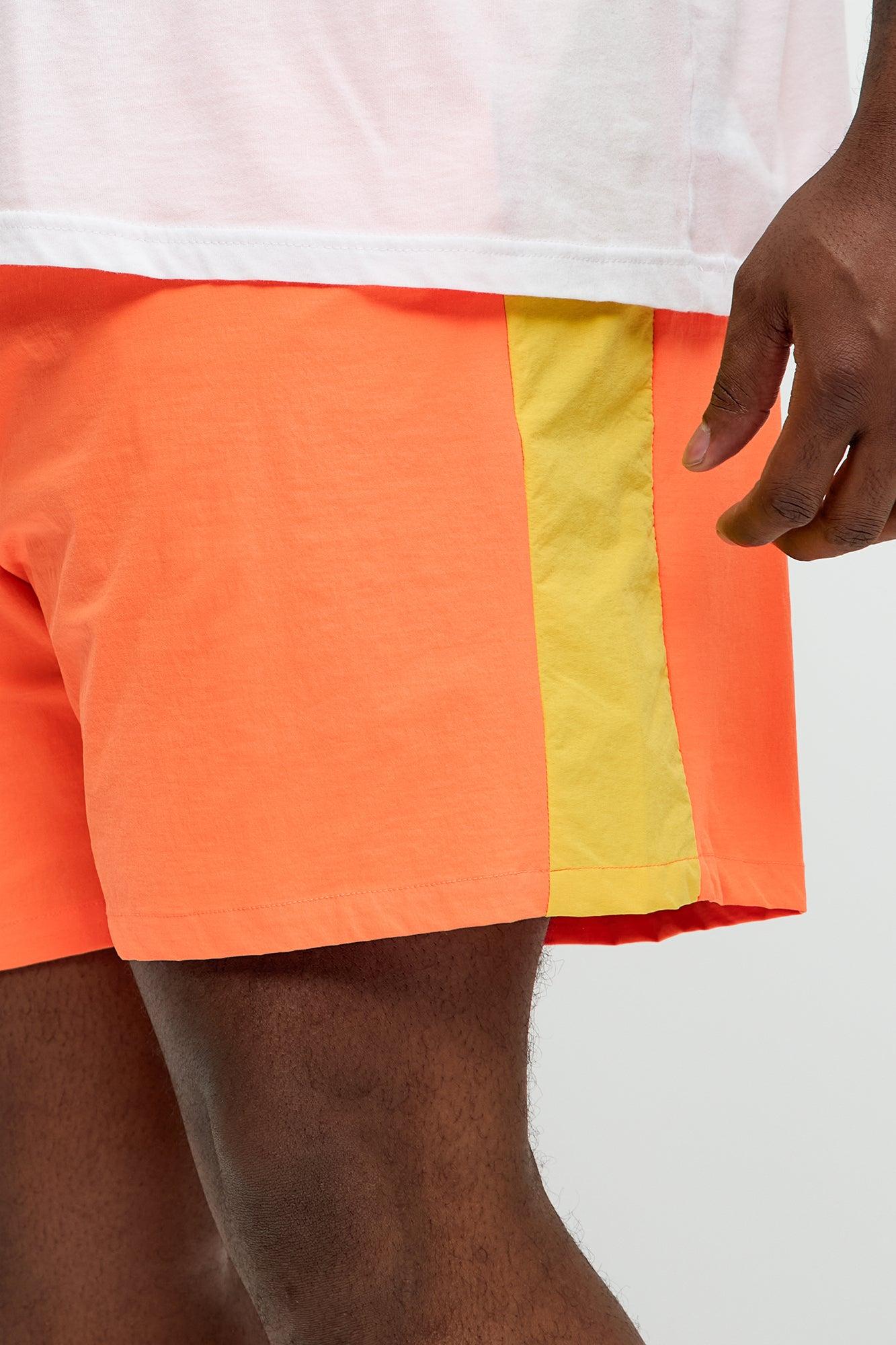 Contrast On The Side Swim Classic Trunk - Orange/combo Product Image