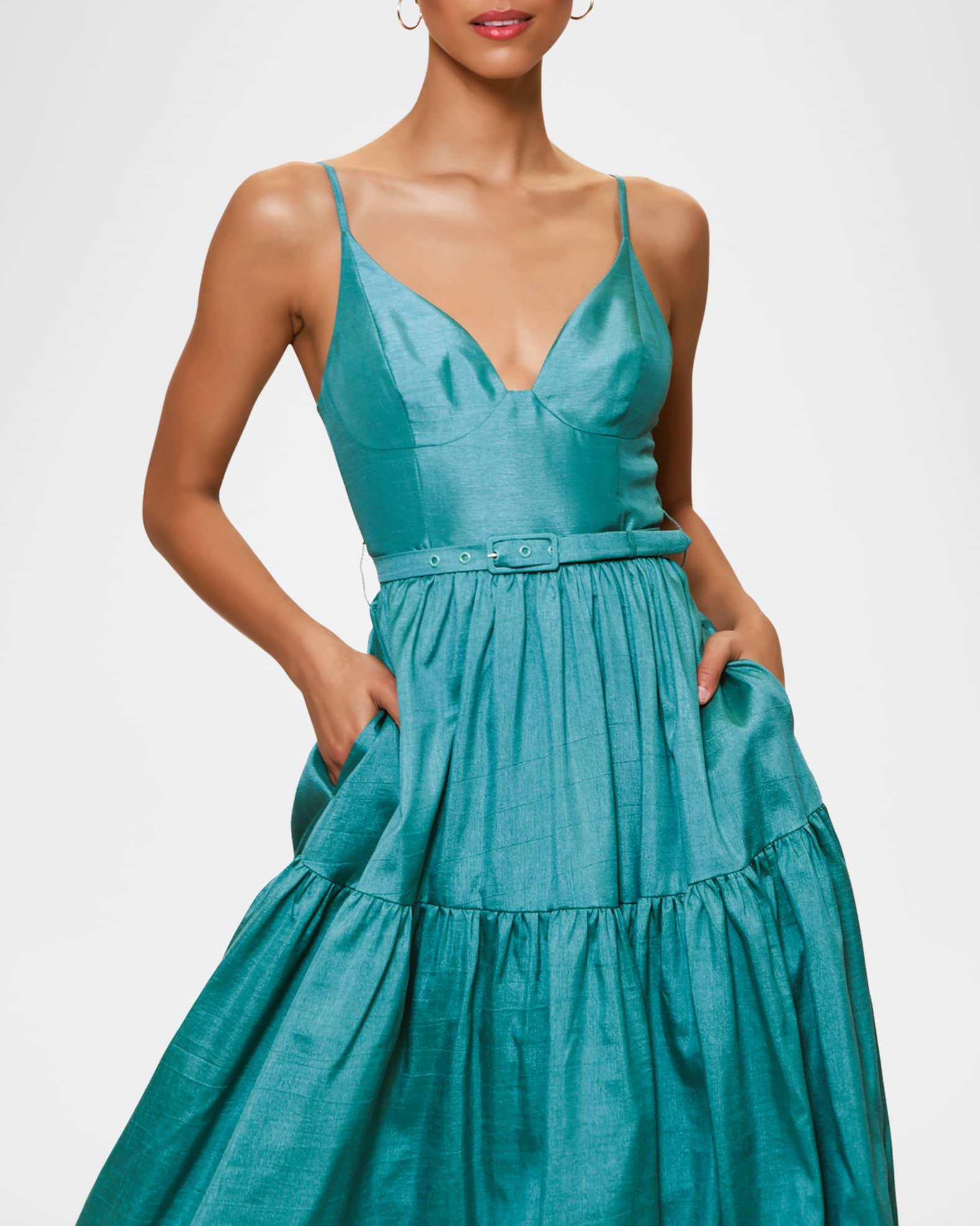 Atherton Belted Fit-&-Flare Midi Dress Product Image