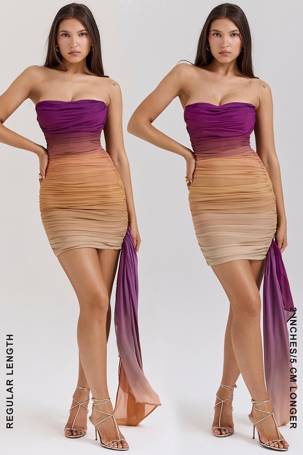 Sofie  ombre mesh strapless mini dress Product Image