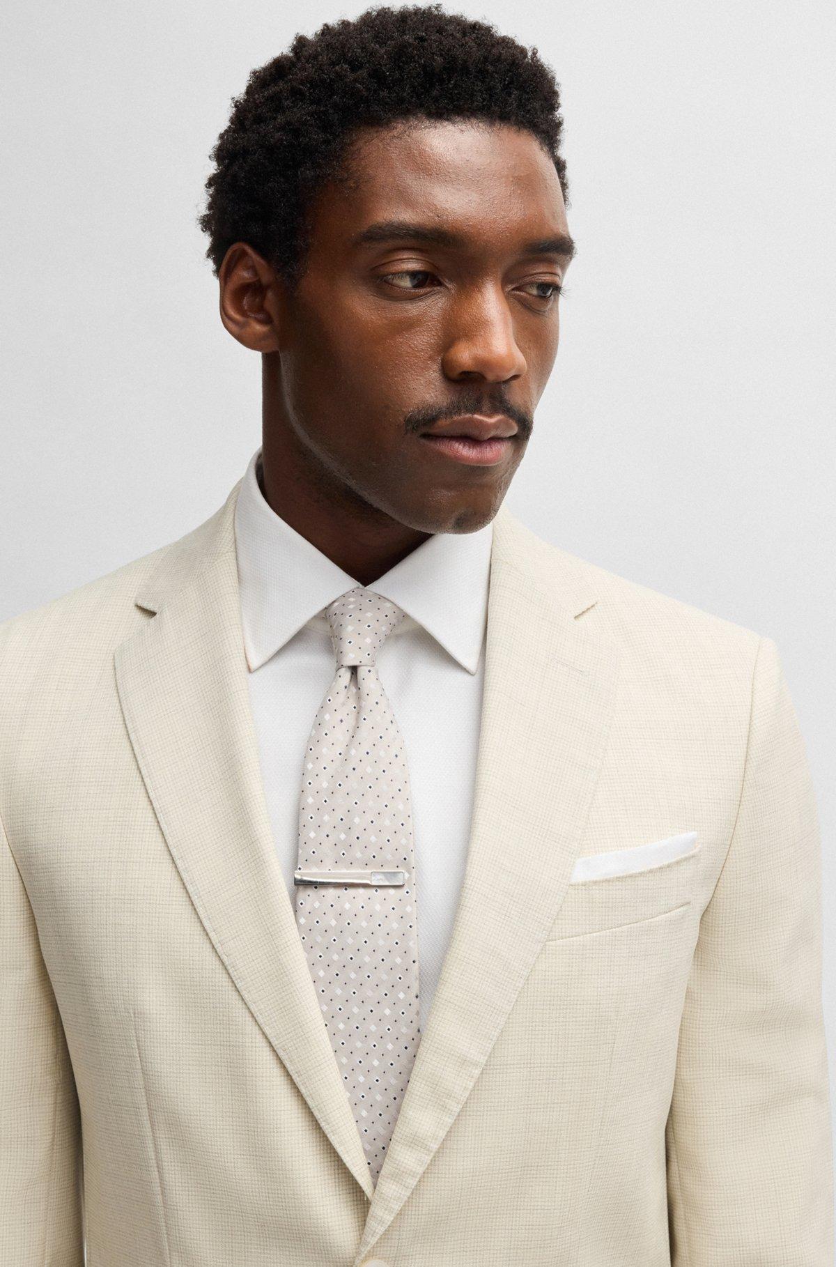 Silk-blend tie with jacquard pattern Product Image