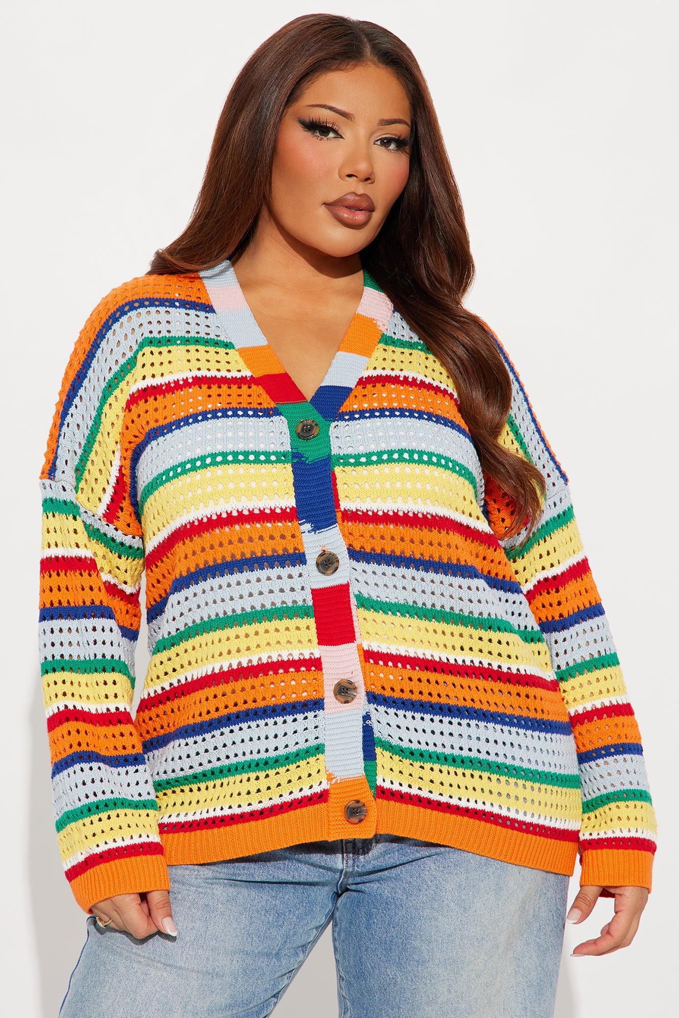 Standing Out Crochet Cardigan - Multi Color Product Image