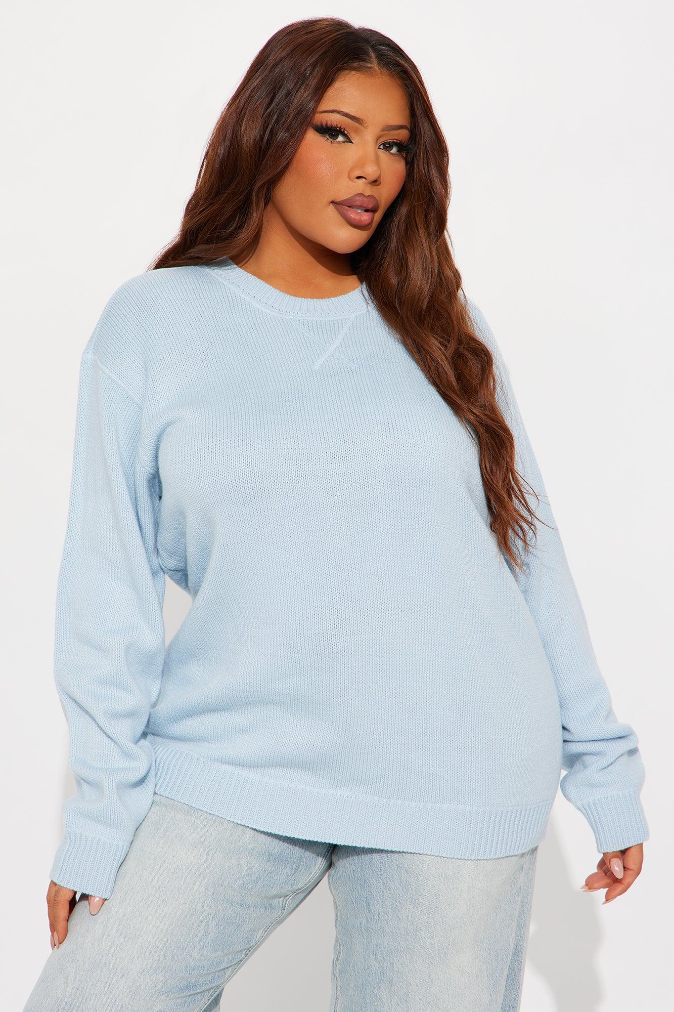 The Cozy Days Pullover Sweater - Ice Blue Female Product Image