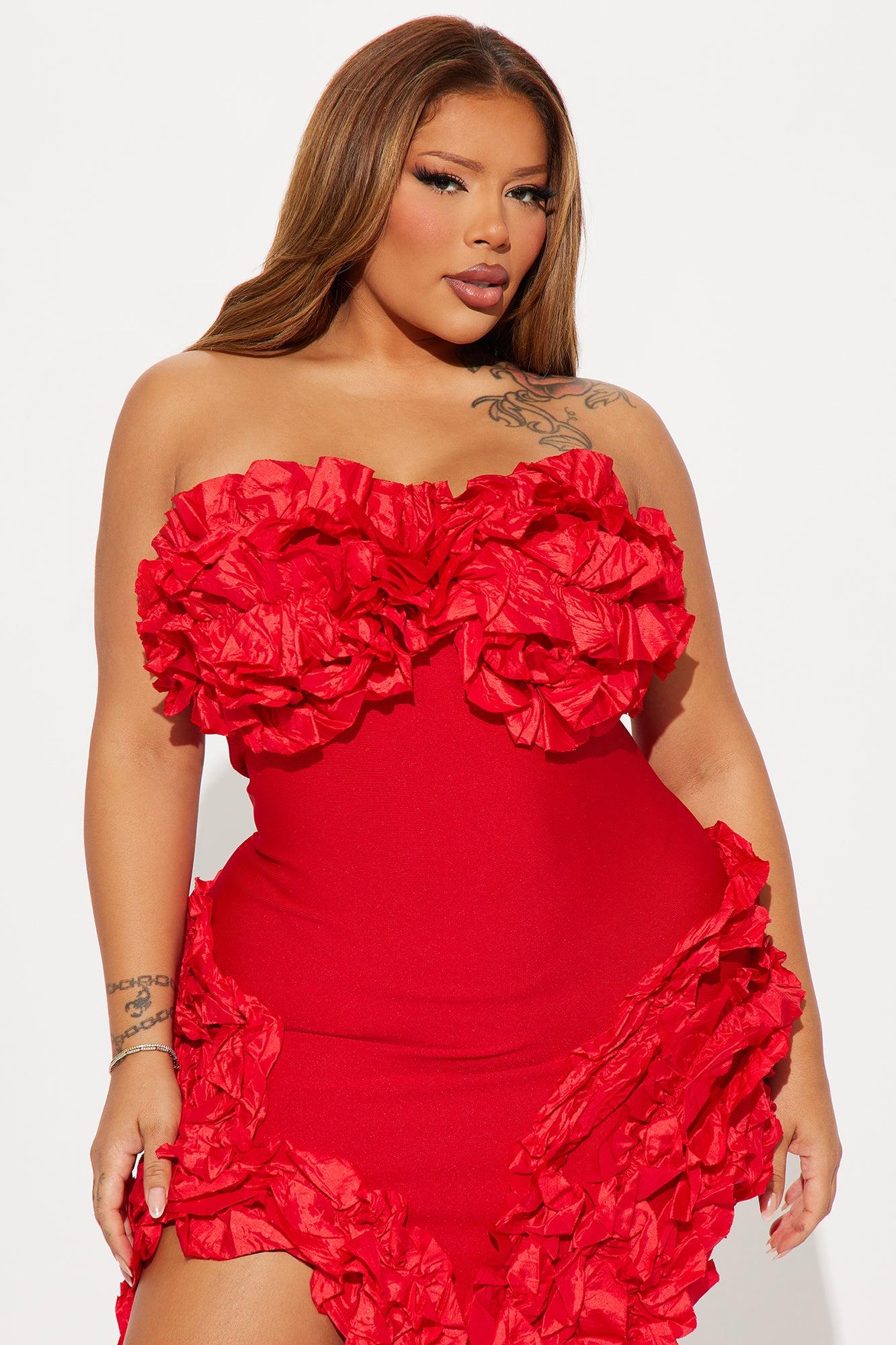 Leila Bandage Mini Dress - Red Product Image