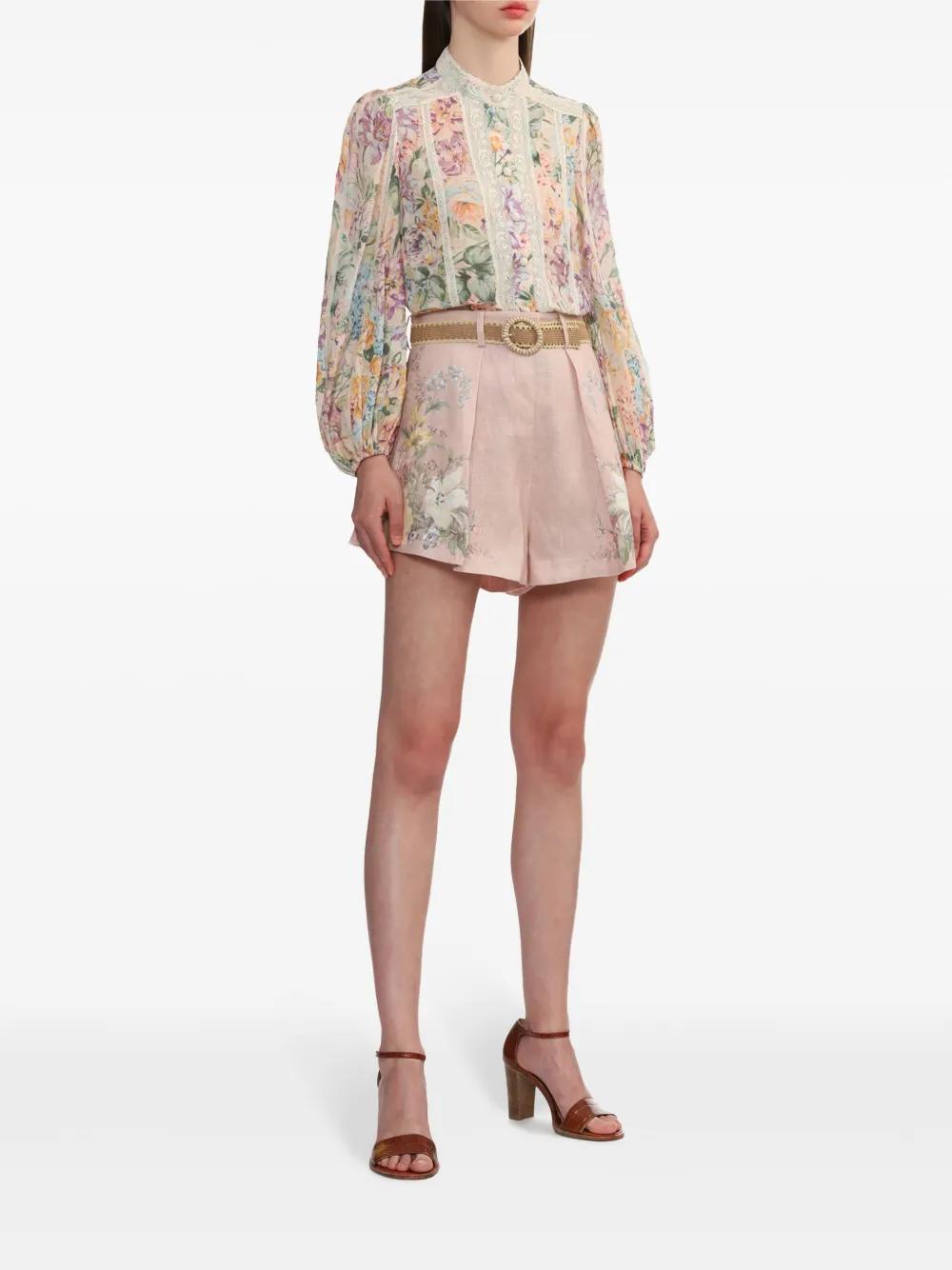 Waverly floral-print linen shorts Product Image