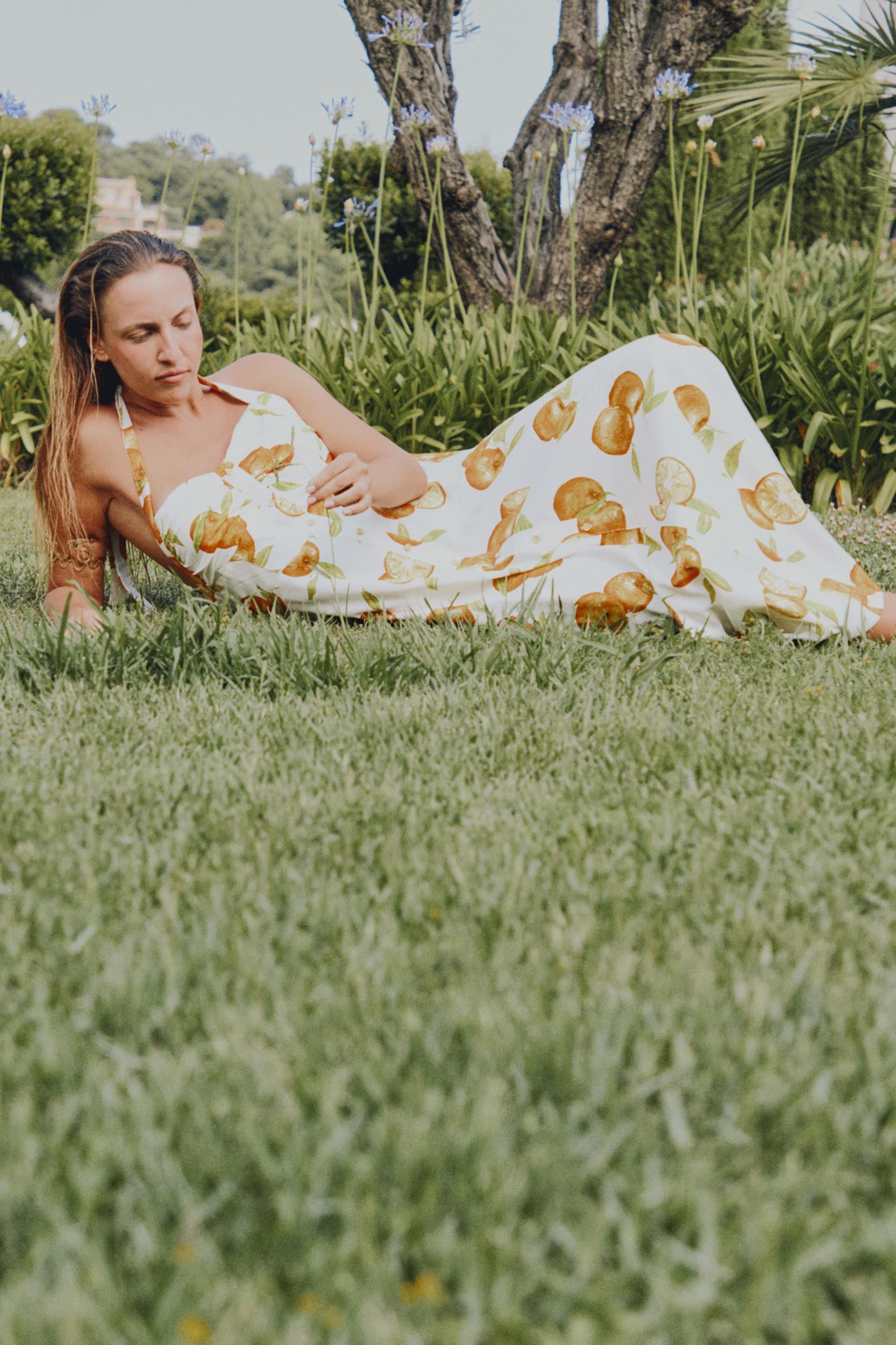 PRINTED LINEN DRESS Product Image