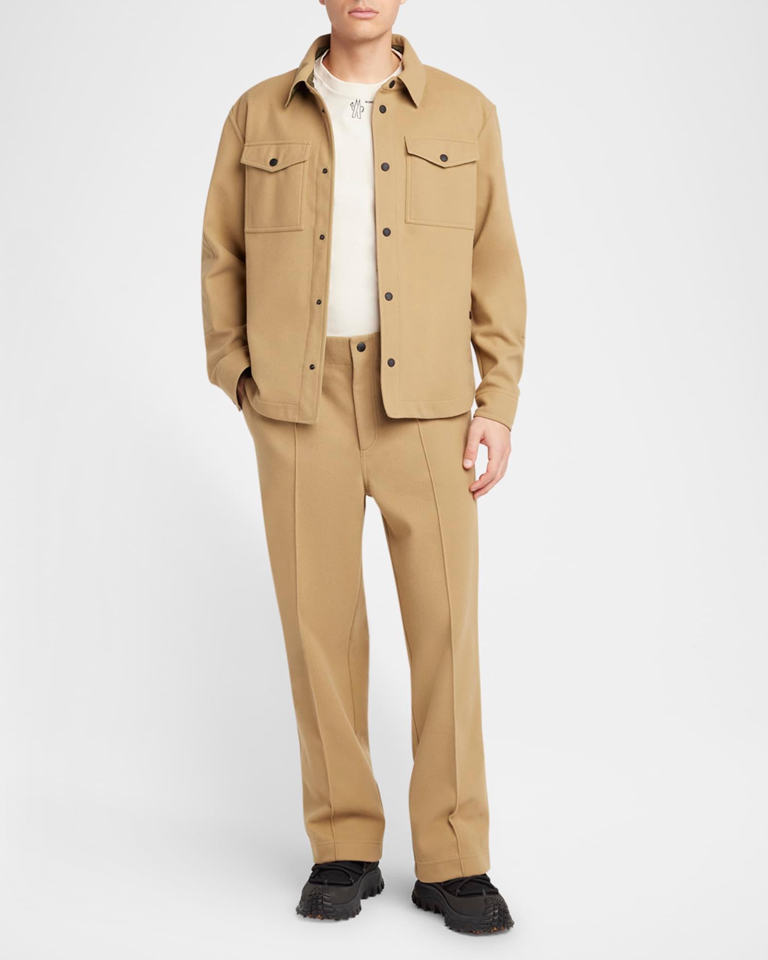 Brushed Jersey Snap-Front Overshirt Product Image